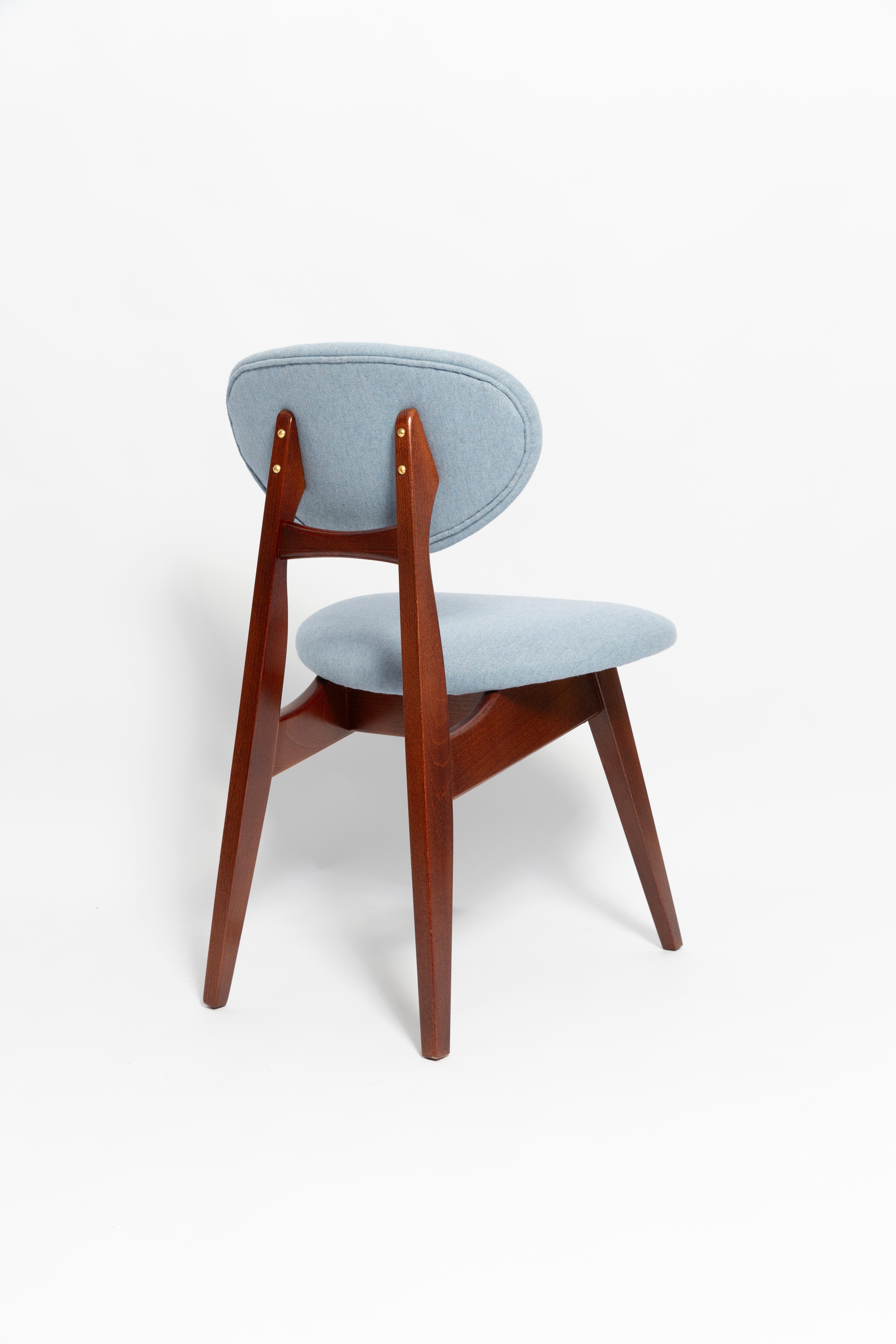 Fait main Six chaises à champignon bleues du milieu du siècle, type 200/128, par Kedziorek, Europe, années 1960 en vente