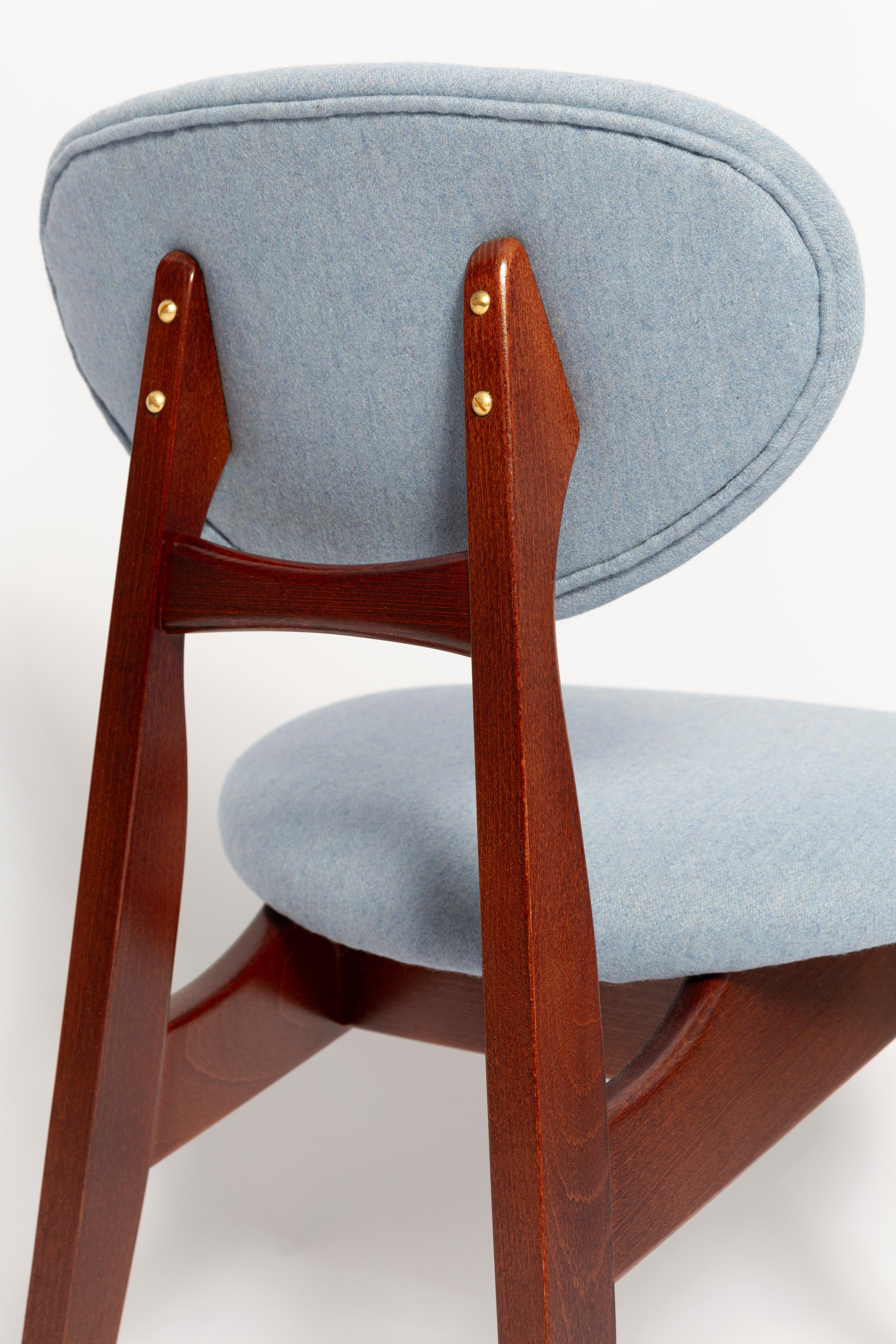 Six chaises à champignon bleues du milieu du siècle, type 200/128, par Kedziorek, Europe, années 1960 Excellent état - En vente à 05-080 Hornowek, PL