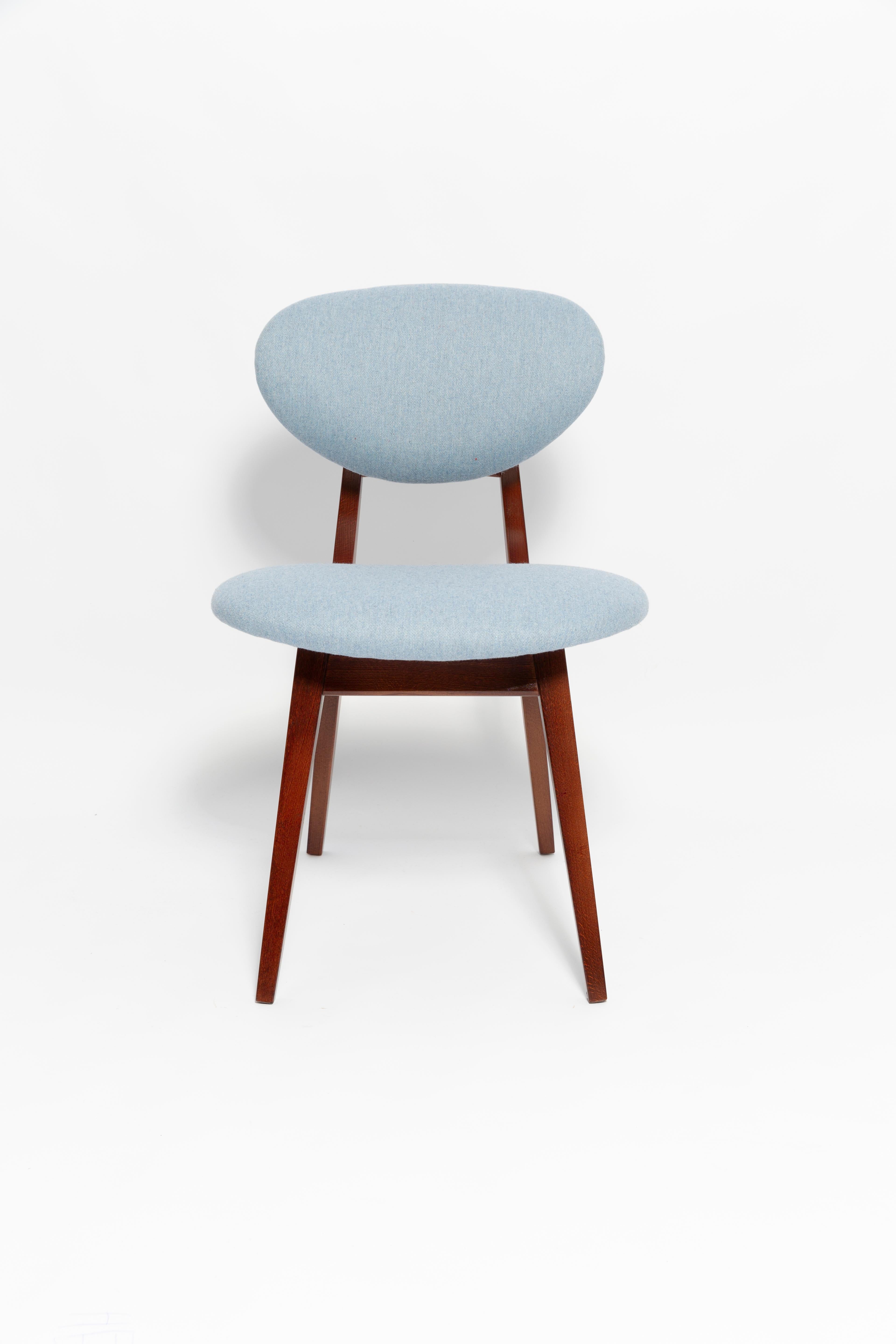 Six chaises à champignon bleues du milieu du siècle, type 200/128, par Kedziorek, Europe, années 1960 en vente 1