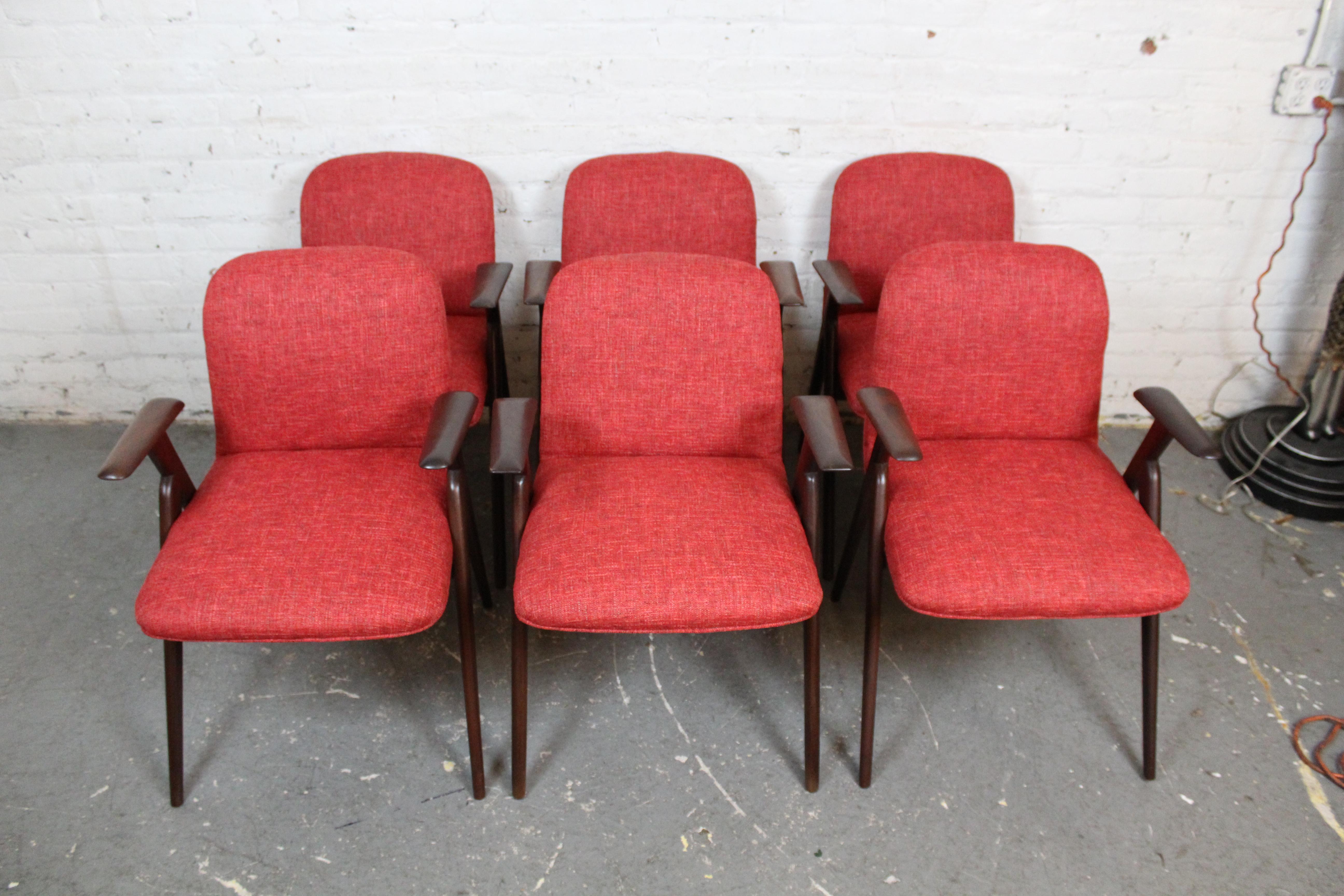 Italian Six Mid-Century Compass Chairs by Luigi Vietti for Besana Italy For Sale