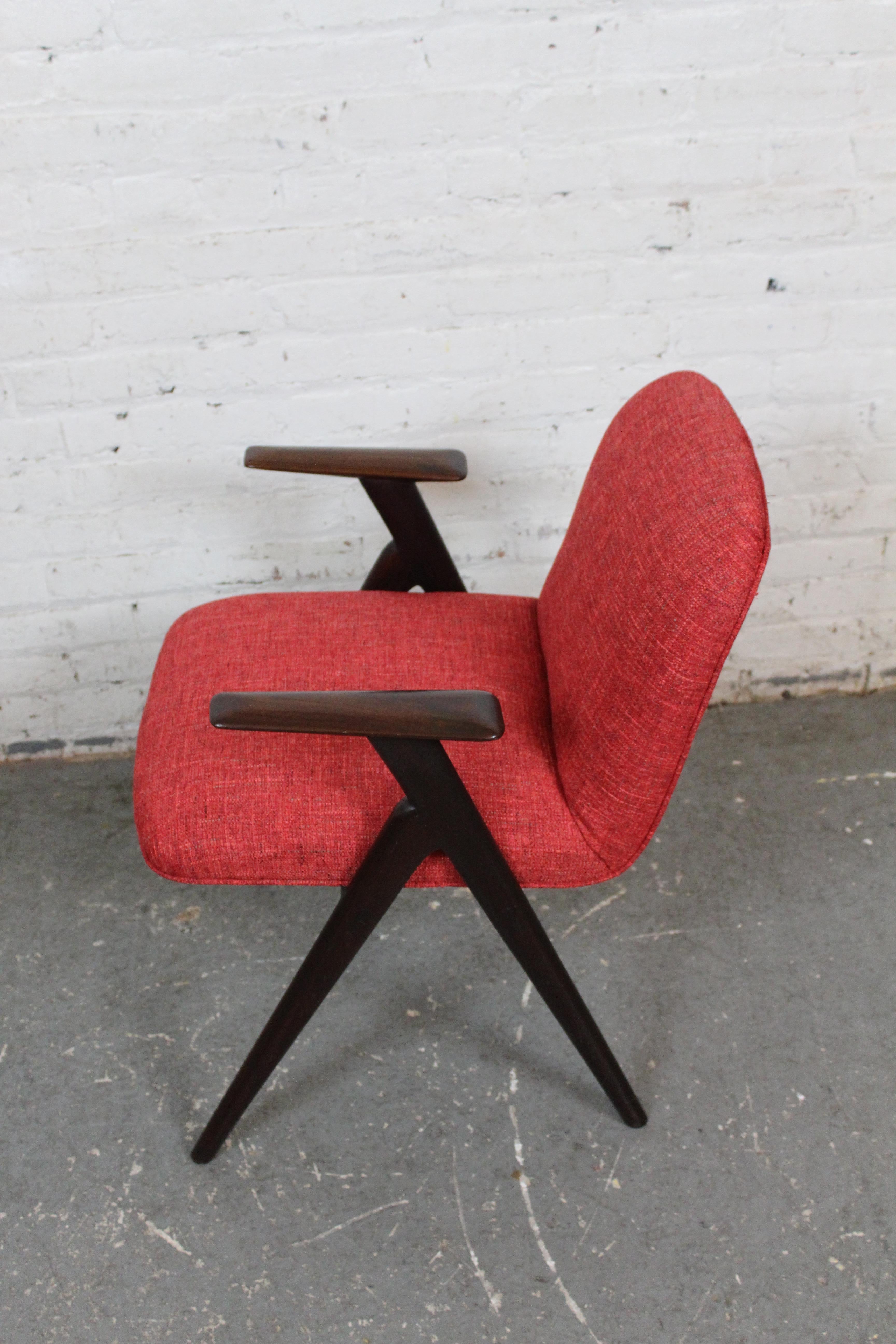 Fabric Six Mid-Century Compass Chairs by Luigi Vietti for Besana Italy For Sale