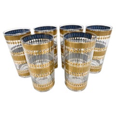 Six Mid-Century Culver, Ltd Highball Glasses in the Barcelona Pattern