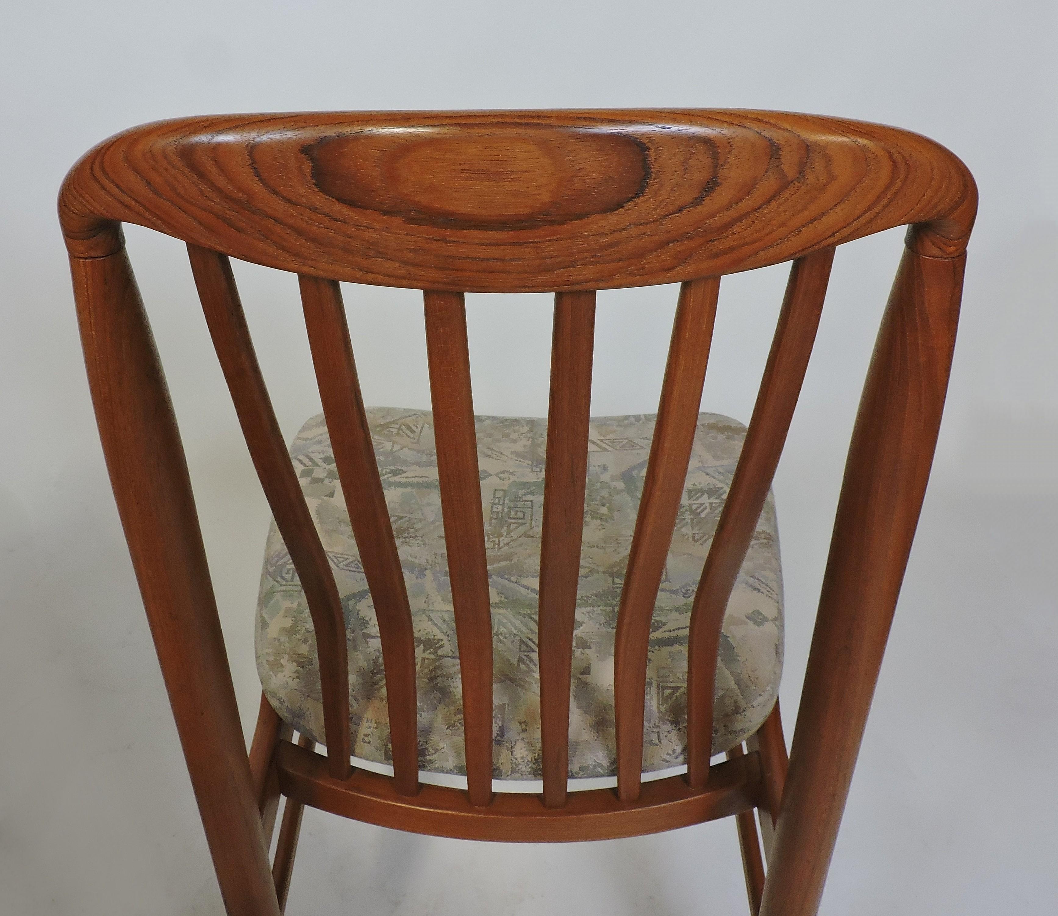 Thai Six Midcentury Danish Modern Teak Benny Linden Dining Chairs
