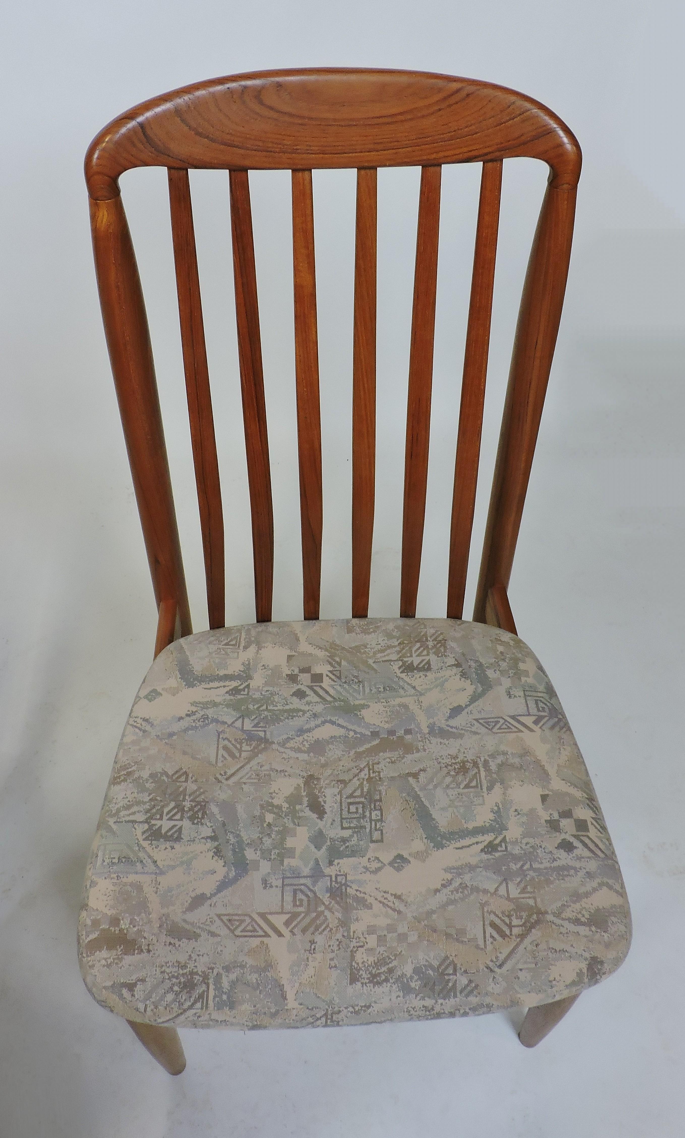 Late 20th Century Six Midcentury Danish Modern Teak Benny Linden Dining Chairs