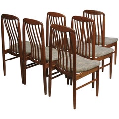 Six Midcentury Danish Modern Teak Benny Linden Dining Chairs
