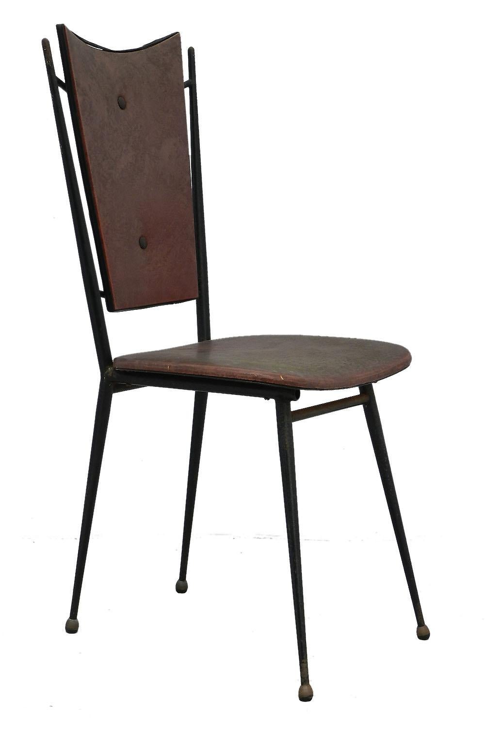 Mid-Century Modern Six Midcentury Dining Chairs French to Restore Recover and Customize