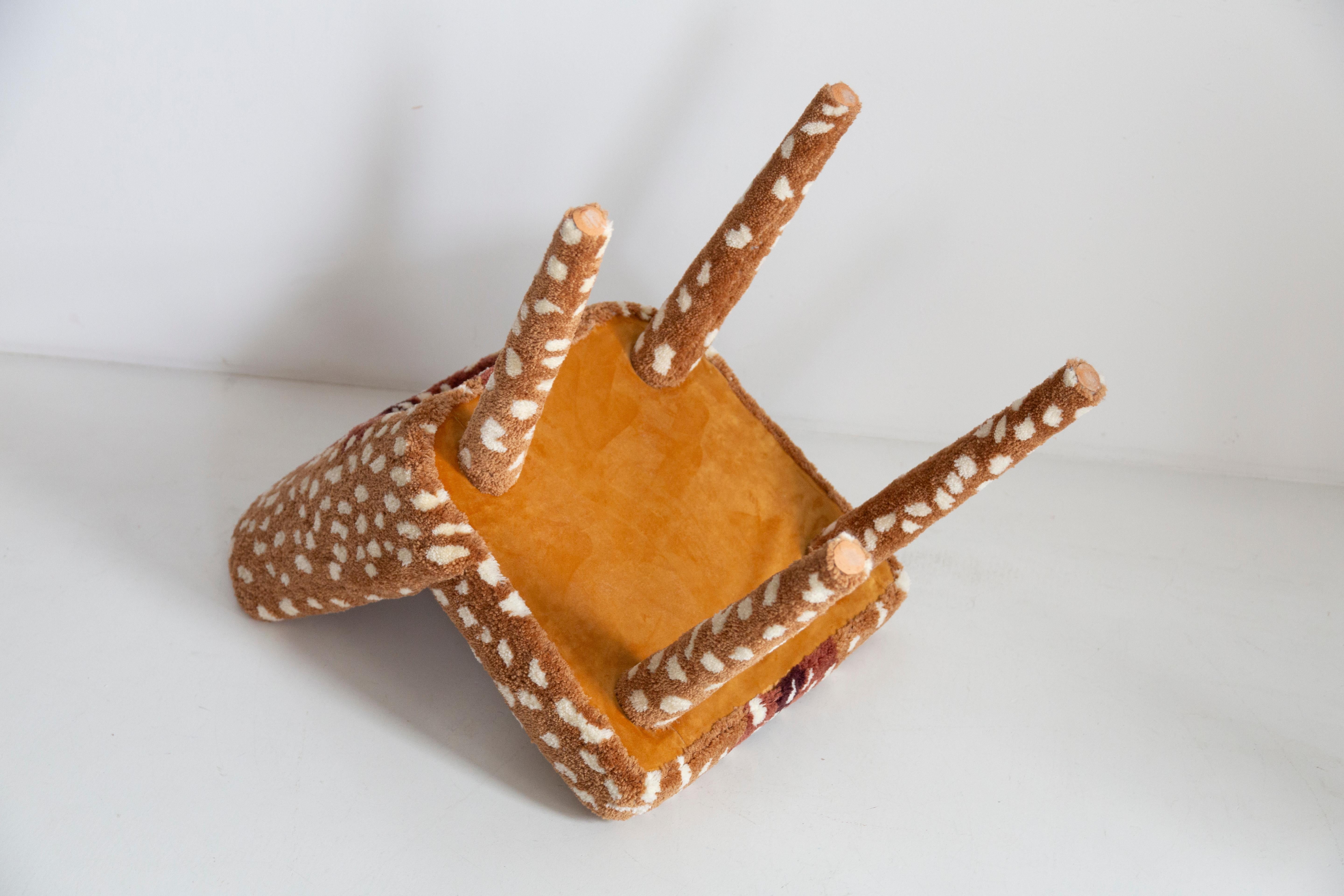 Sechs Mid Century Hand Tufting Reh Bambi Wolle Shell Stühle, Europa, 1960er Jahre im Angebot 3