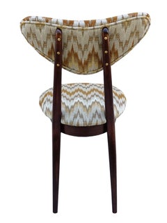 Sechs Mid Century Heart Chairs, Gelber Gaston Daniela Jacquard, Europa 1960er Jahre