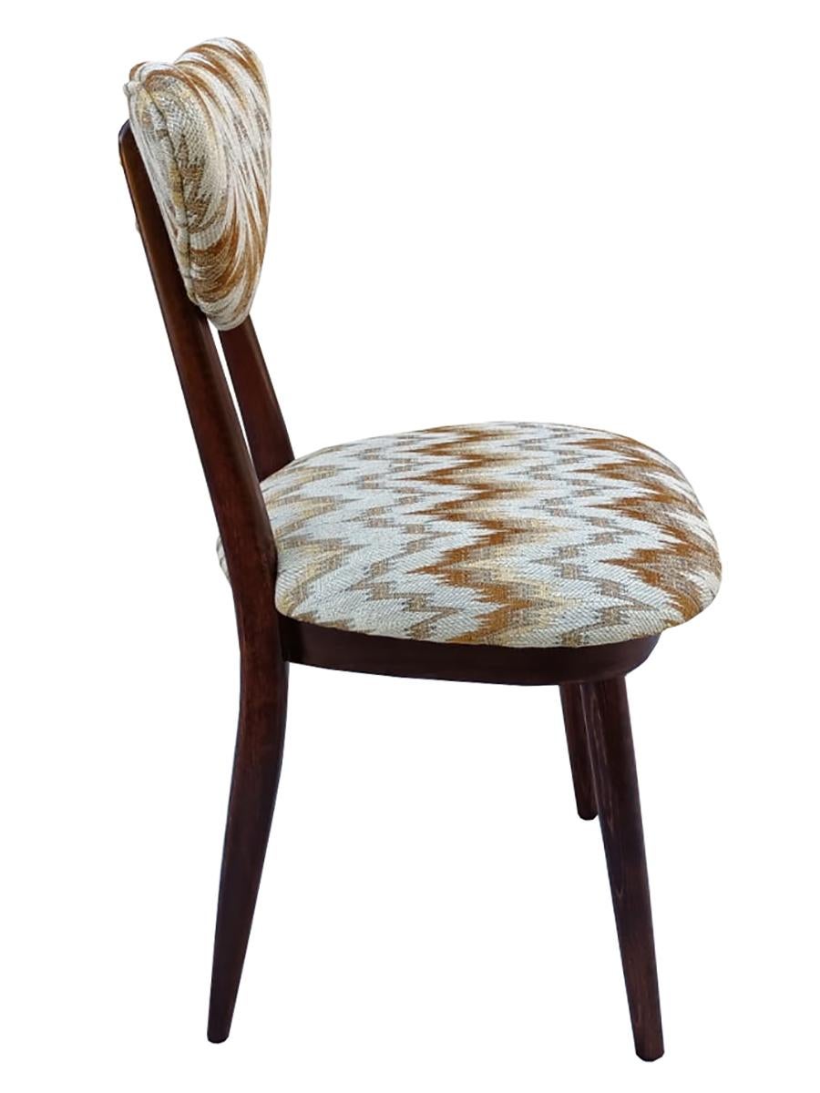 Polish Six Mid Century Heart Chairs, Yellow Gaston Daniela Jacquard, Europe 1960s For Sale