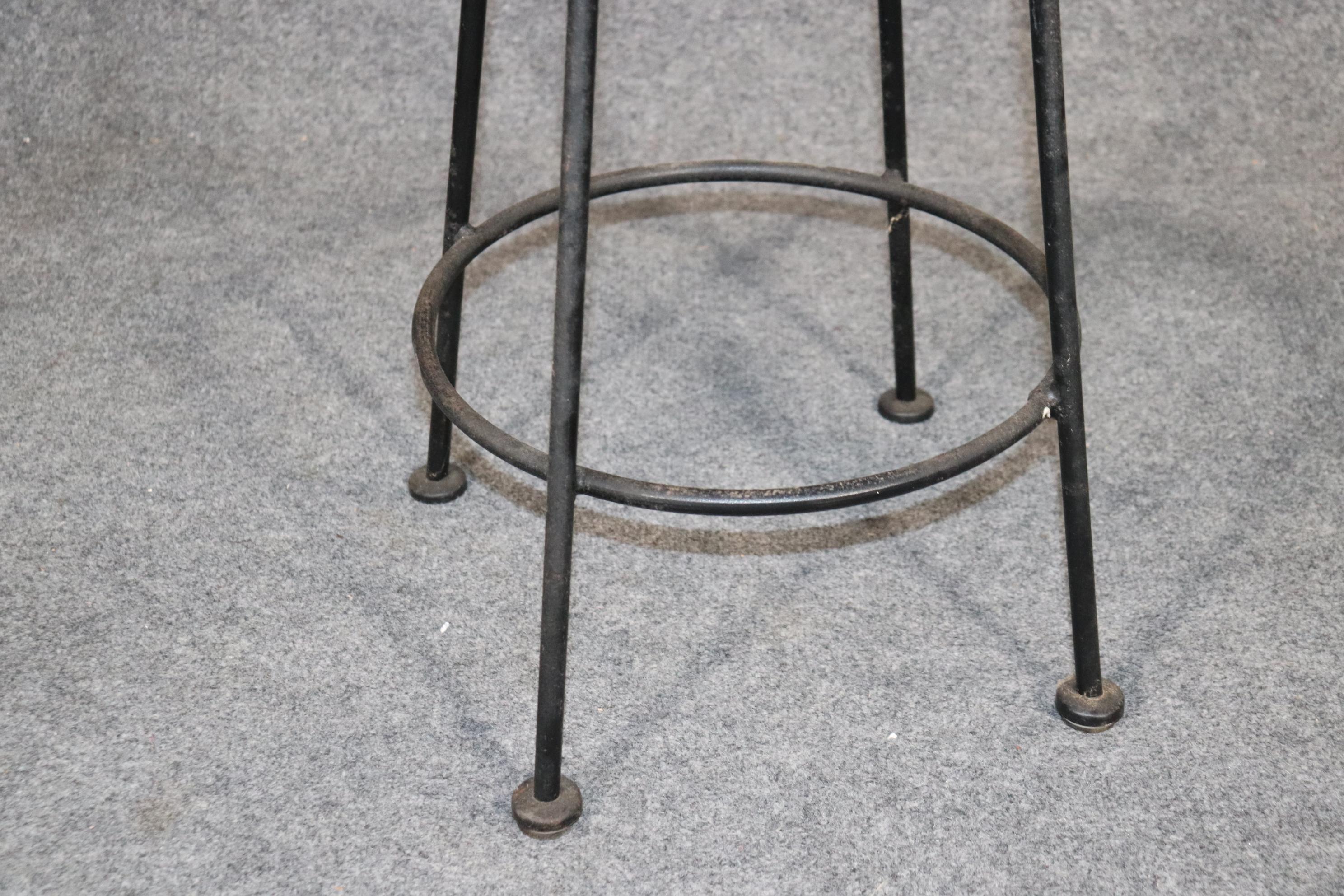 Six Midcentury Iron Stools In Good Condition For Sale In Brooklyn, NY