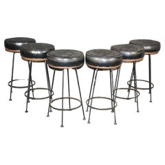 Retro Six Midcentury Iron Stools