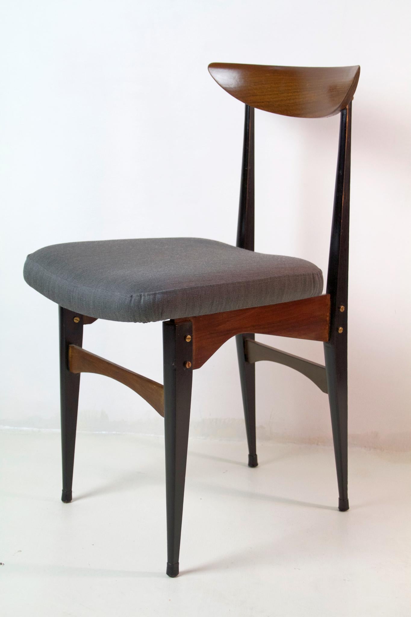 Wool Six Mid-Century Italian Dining Chairs