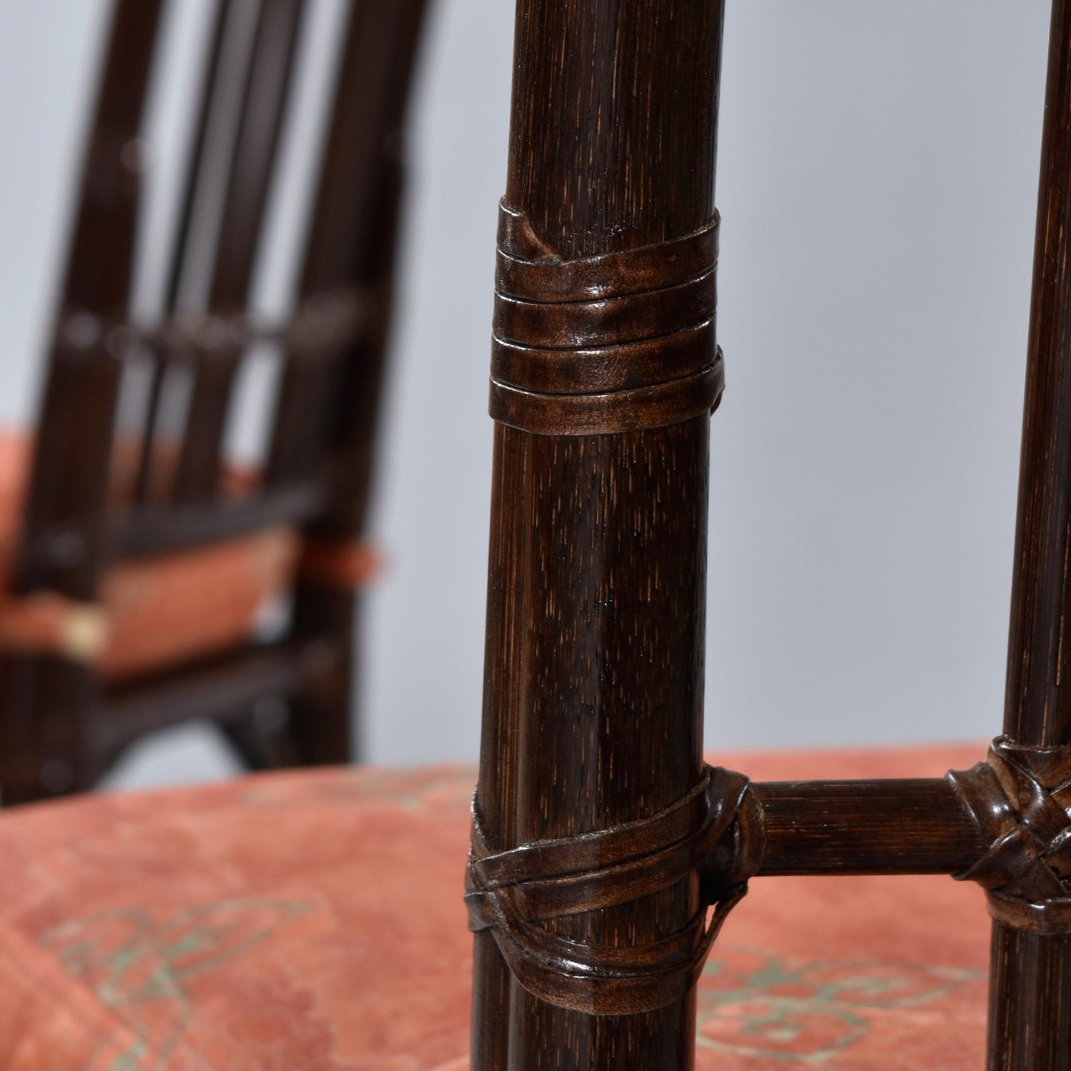 Asian Modern Mid-Century McGuire Balboa Chairs in Dark Tobacco Finish For Sale 6