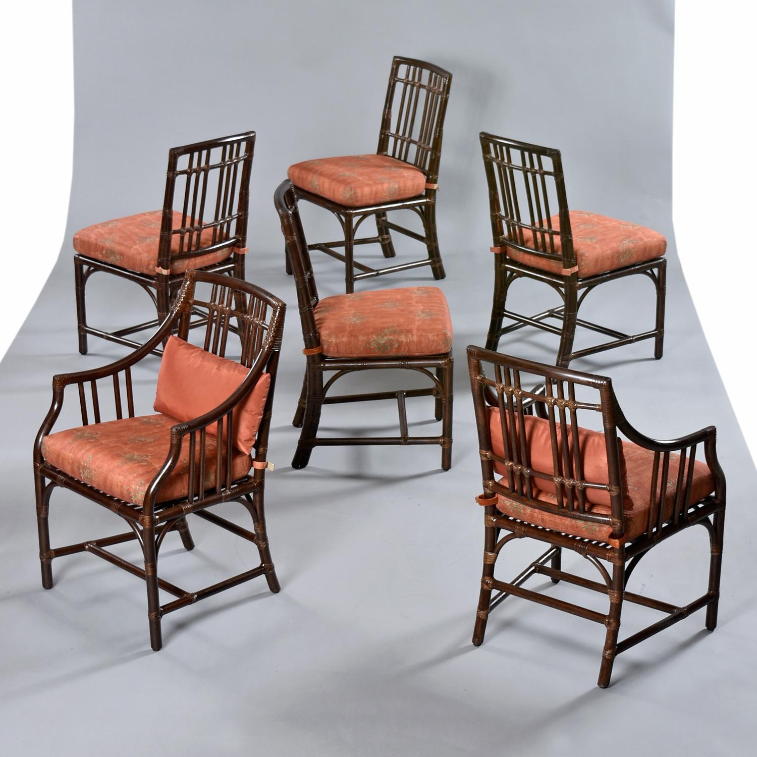 Asian Modern Mid-Century McGuire Balboa Chairs in Dark Tobacco Finish For Sale 9
