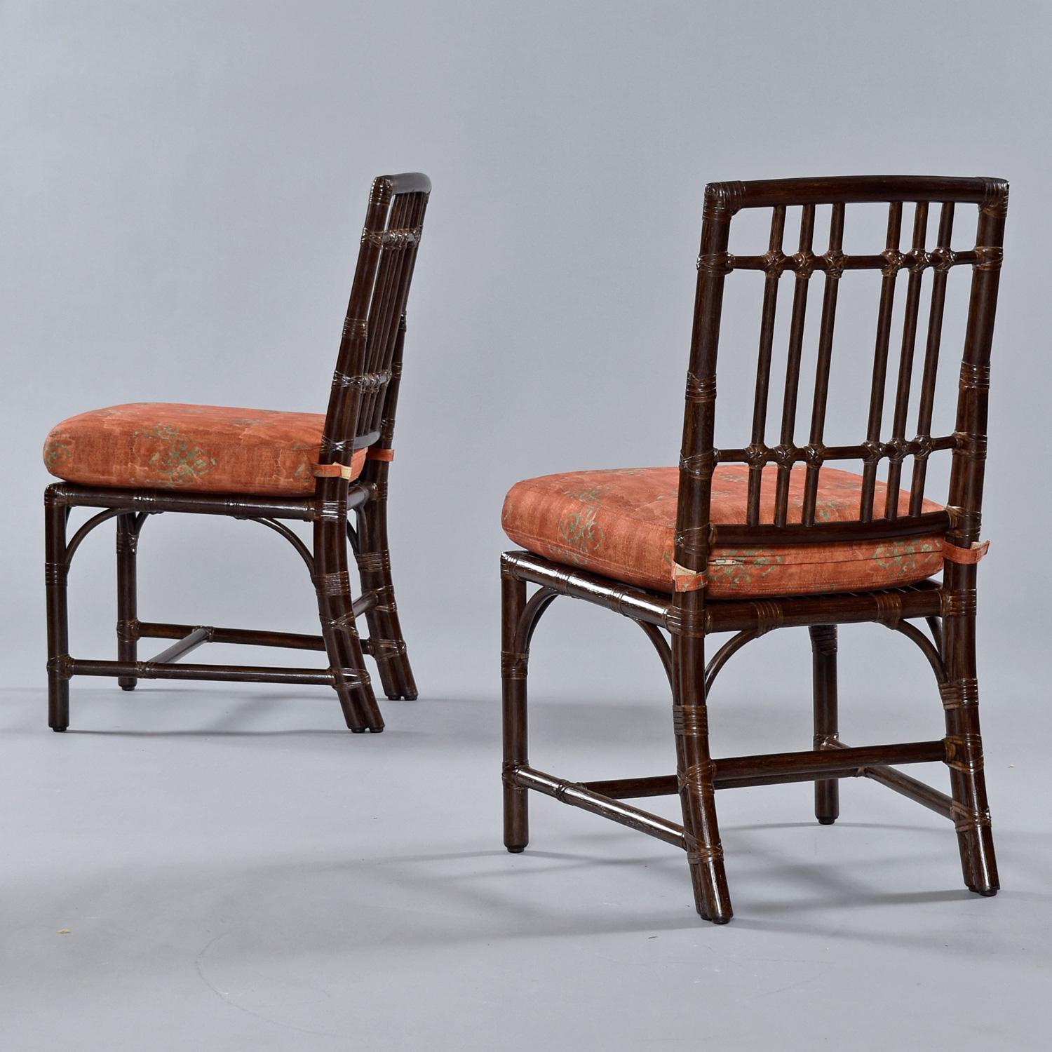 American Asian Modern Mid-Century McGuire Balboa Chairs in Dark Tobacco Finish For Sale