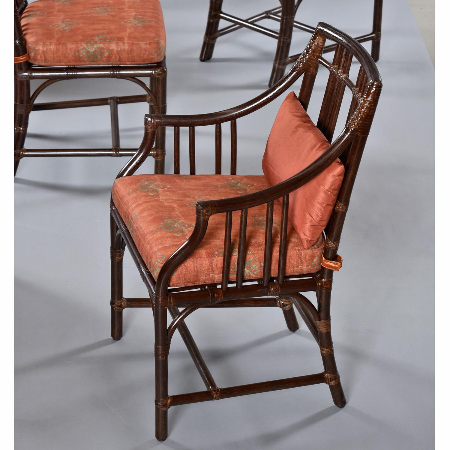 Asian Modern Mid-Century McGuire Balboa Chairs in Dark Tobacco Finish In Excellent Condition For Sale In Chattanooga, TN