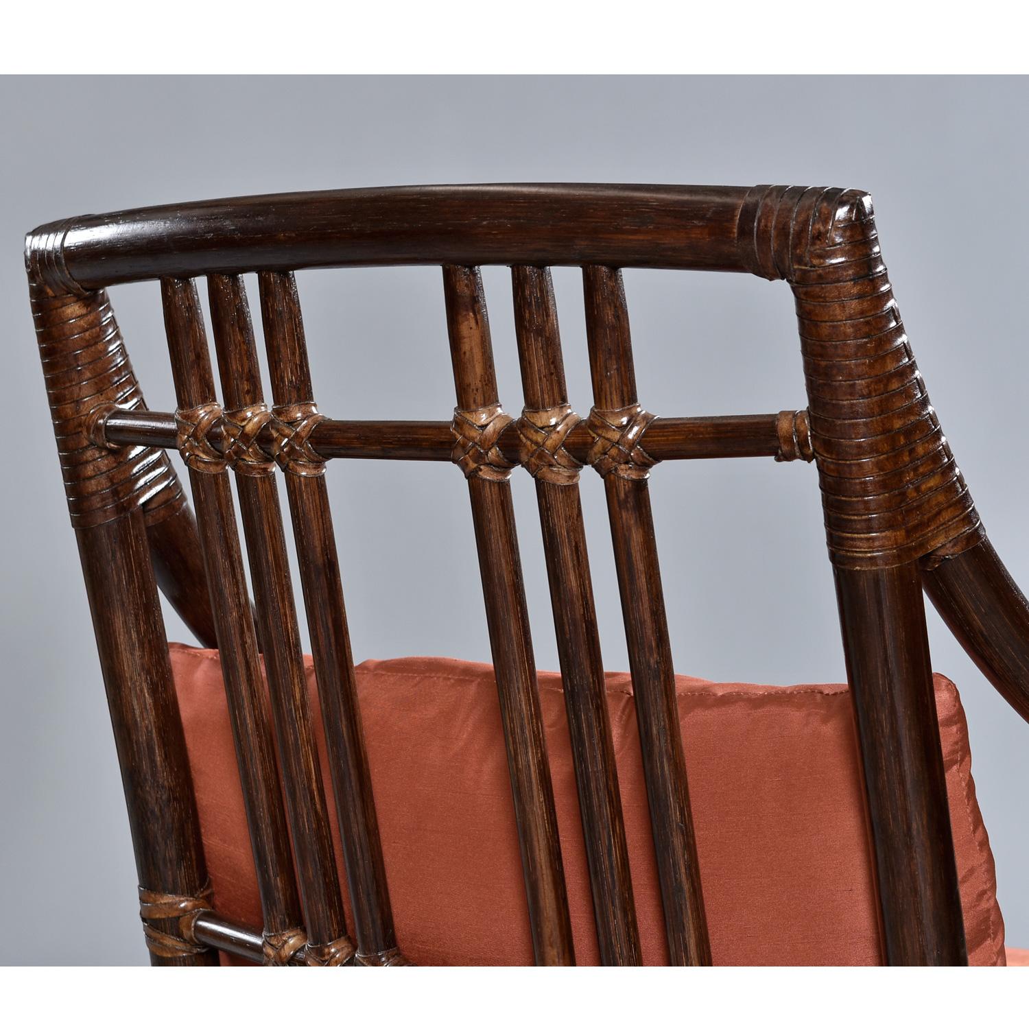 Mid-20th Century Asian Modern Mid-Century McGuire Balboa Chairs in Dark Tobacco Finish For Sale