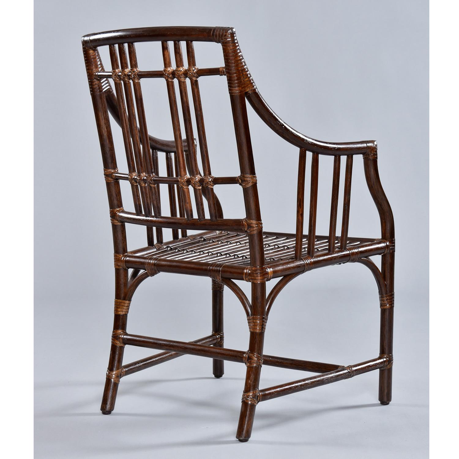 Asian Modern Mid-Century McGuire Balboa Chairs in Dark Tobacco Finish For Sale 2