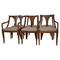 Six Mid-Century Modern Cherry Empire Style Chairs by Kindel