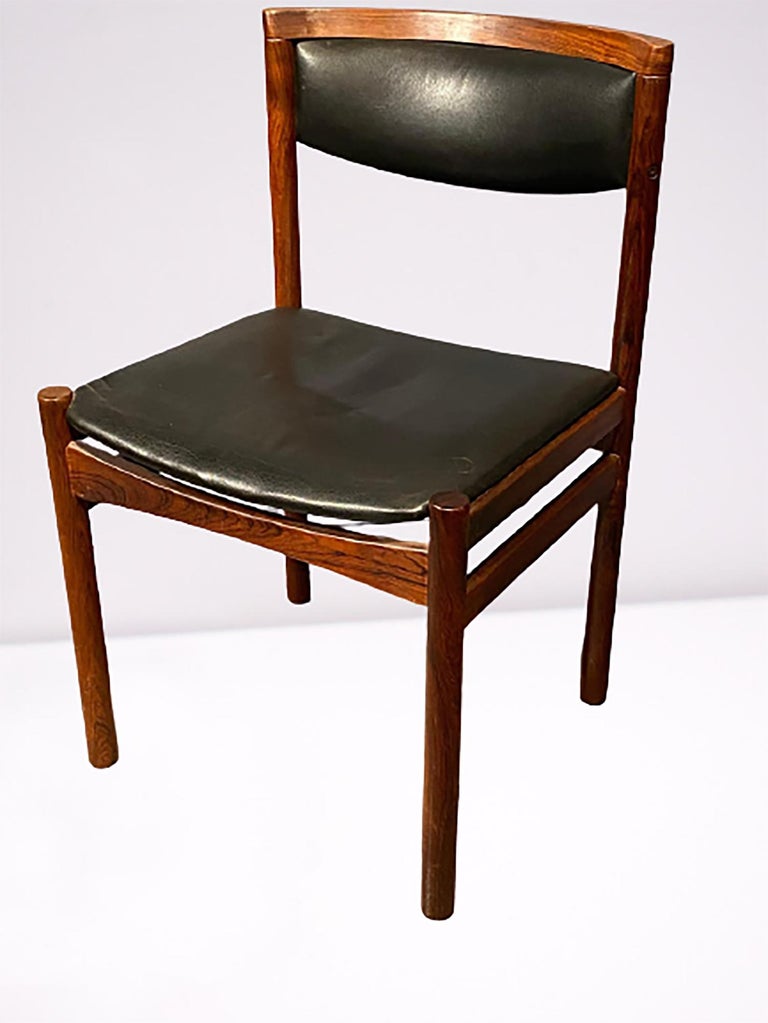 Upholstery Six Mid-Century Modern Danish Dining Chairs, Soro Stolefabrik Denmark, Rosewood For Sale