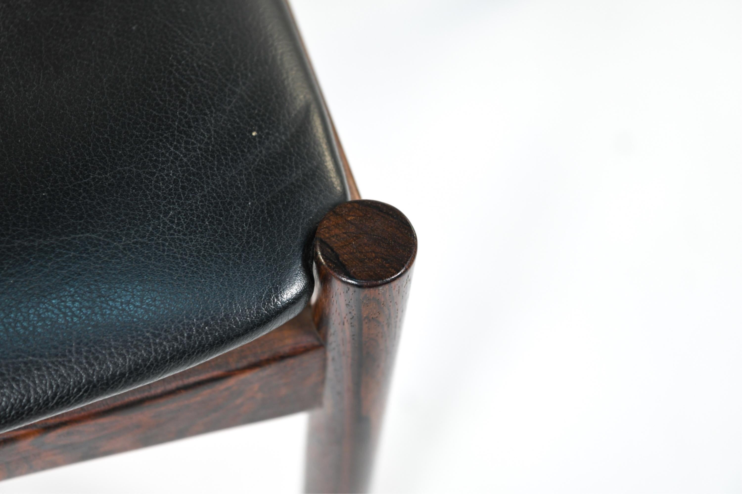 Soro Stolefabrik, Mid-Century Modern Six Dining Chairs, Rosewood, Vinyl, 1940s 3