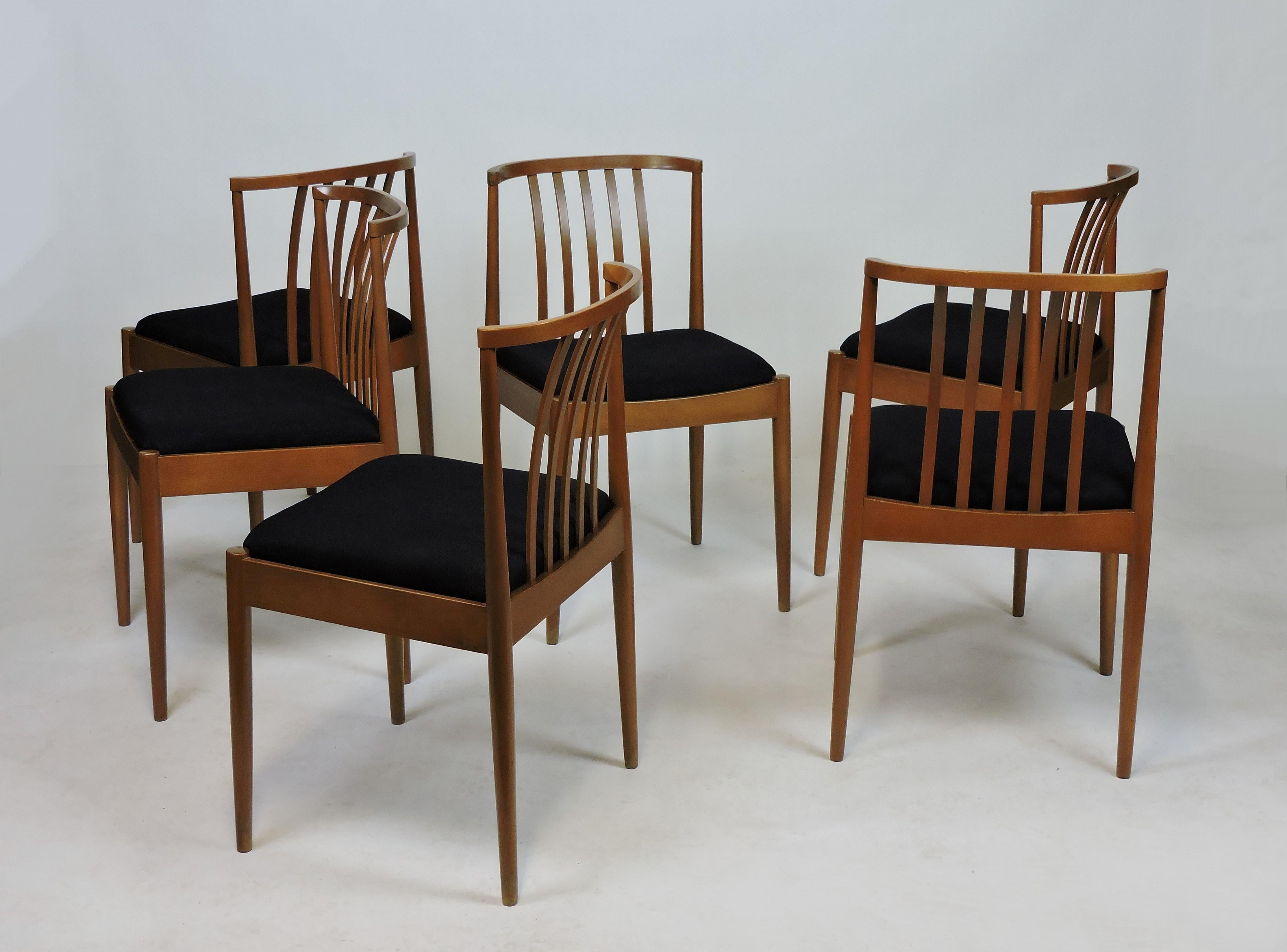 Six Mid-Century Danish Modern German Dining Chairs Casala Modell  2