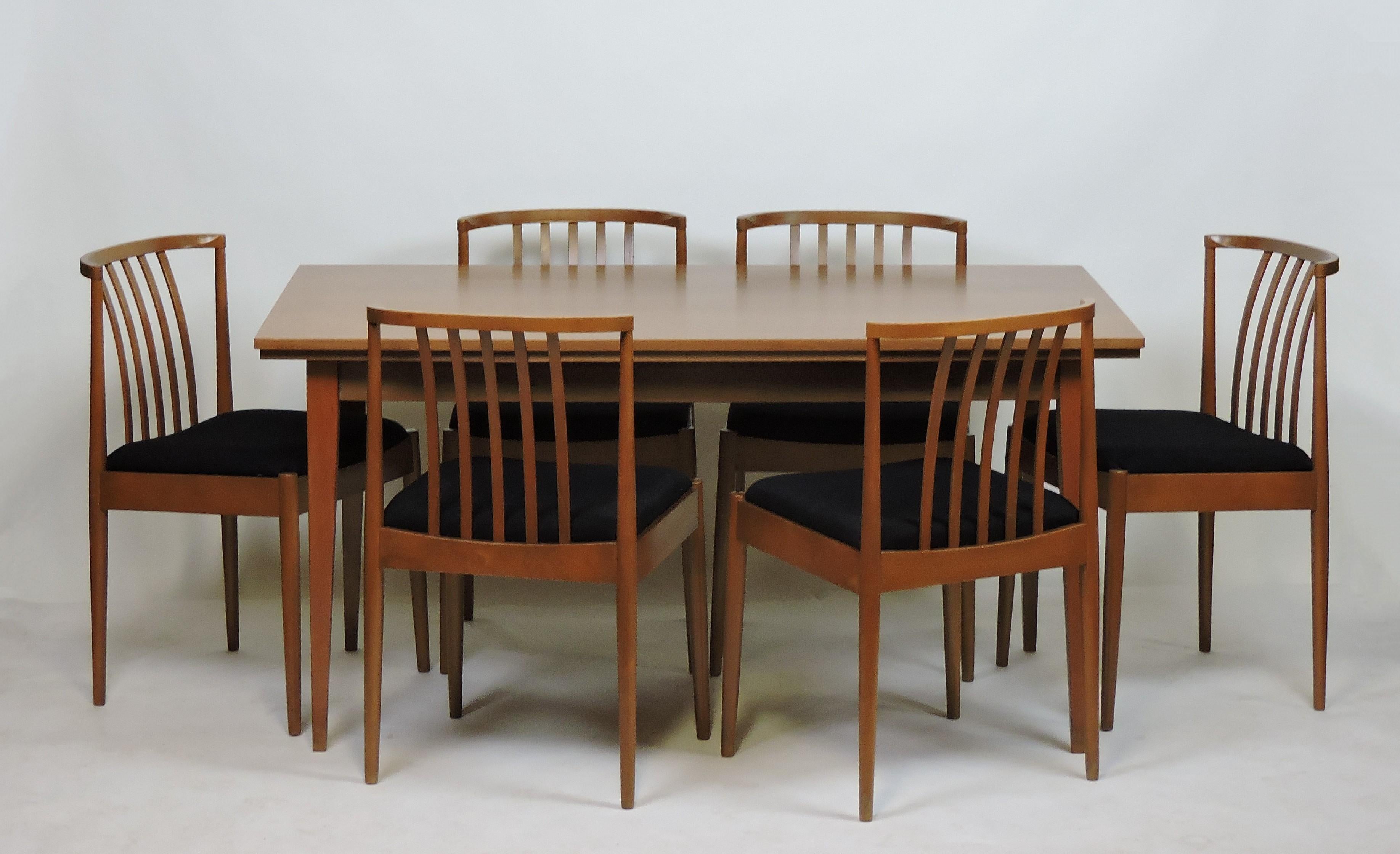 Six Mid-Century Danish Modern German Dining Chairs Casala Modell 3