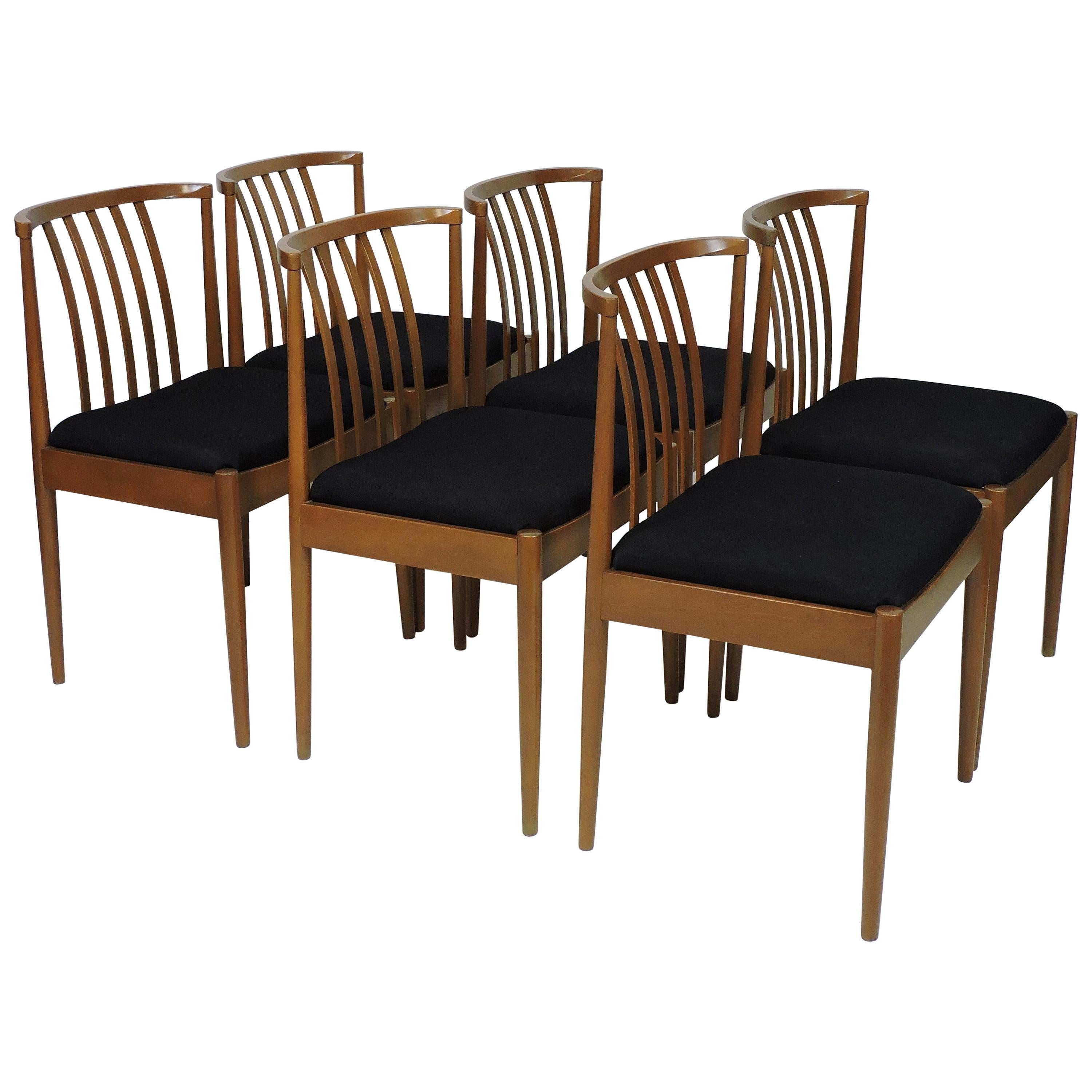 Six Mid-Century Danish Modern German Dining Chairs Casala Modell 