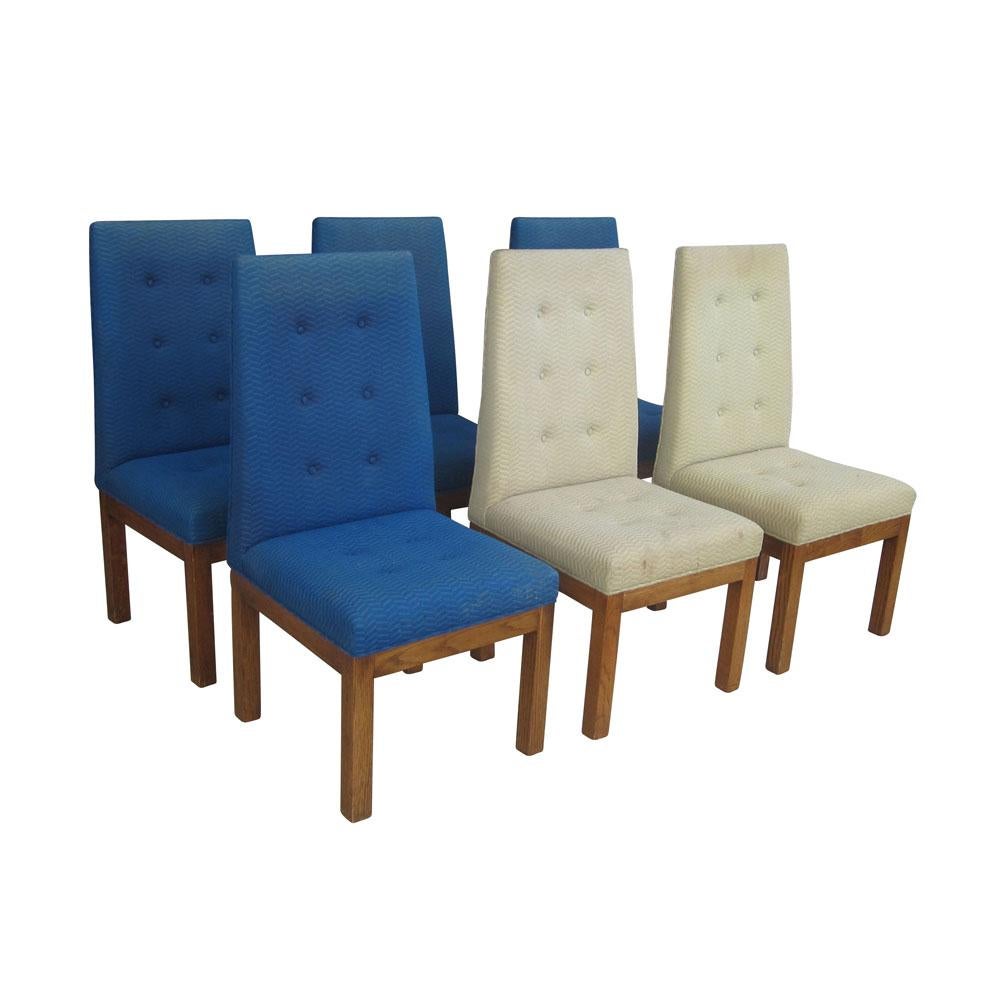 Américain Six chaises de salle à manger Glenn of California de style mi-siècle moderne en vente