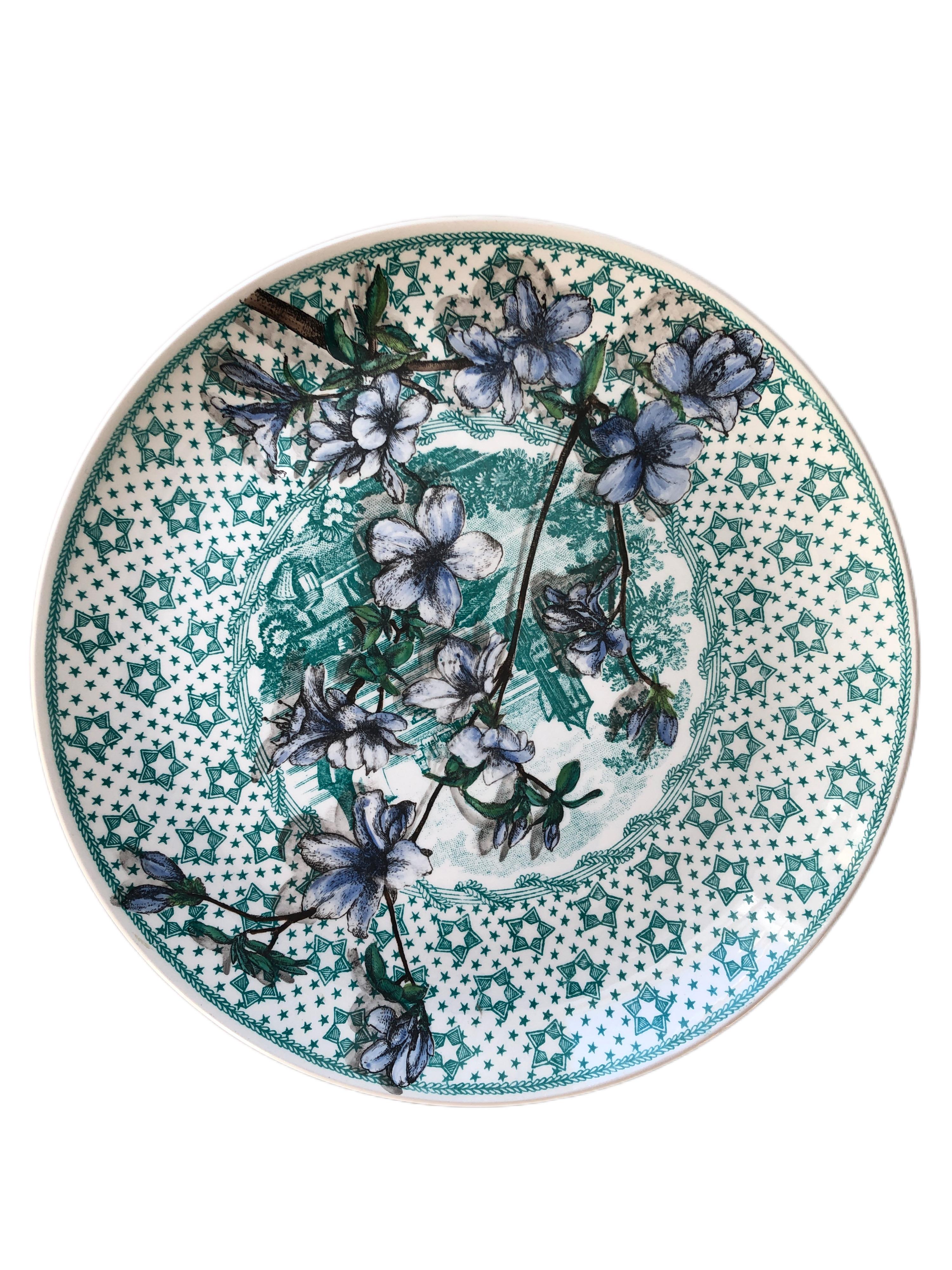 Six Mid-Century Modern Handpainted Plates by Piero Fornasetti, 