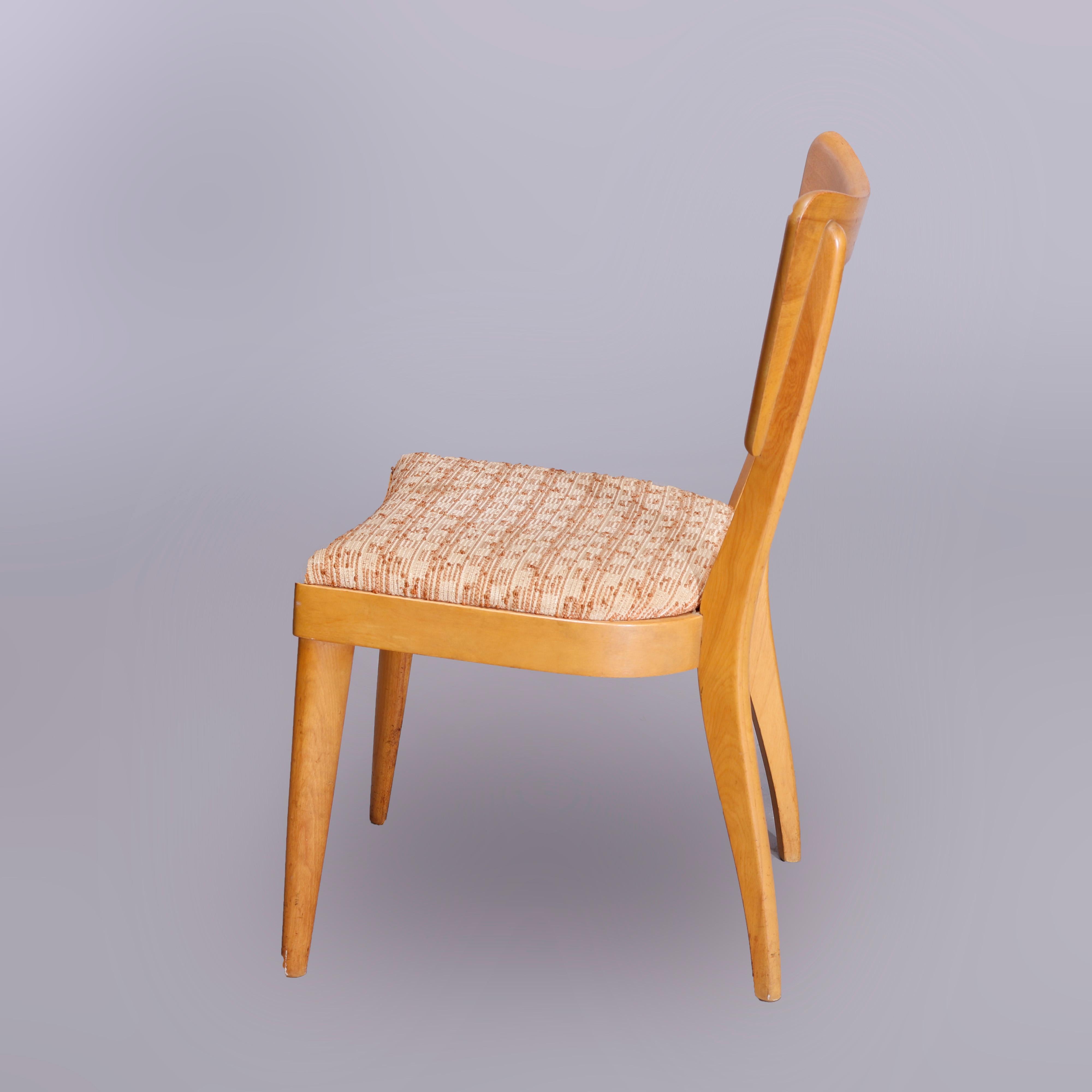 Six Mid-Century Modern Heywood Wakefield Wishbone Dining Chairs, Wheat, c1950 8
