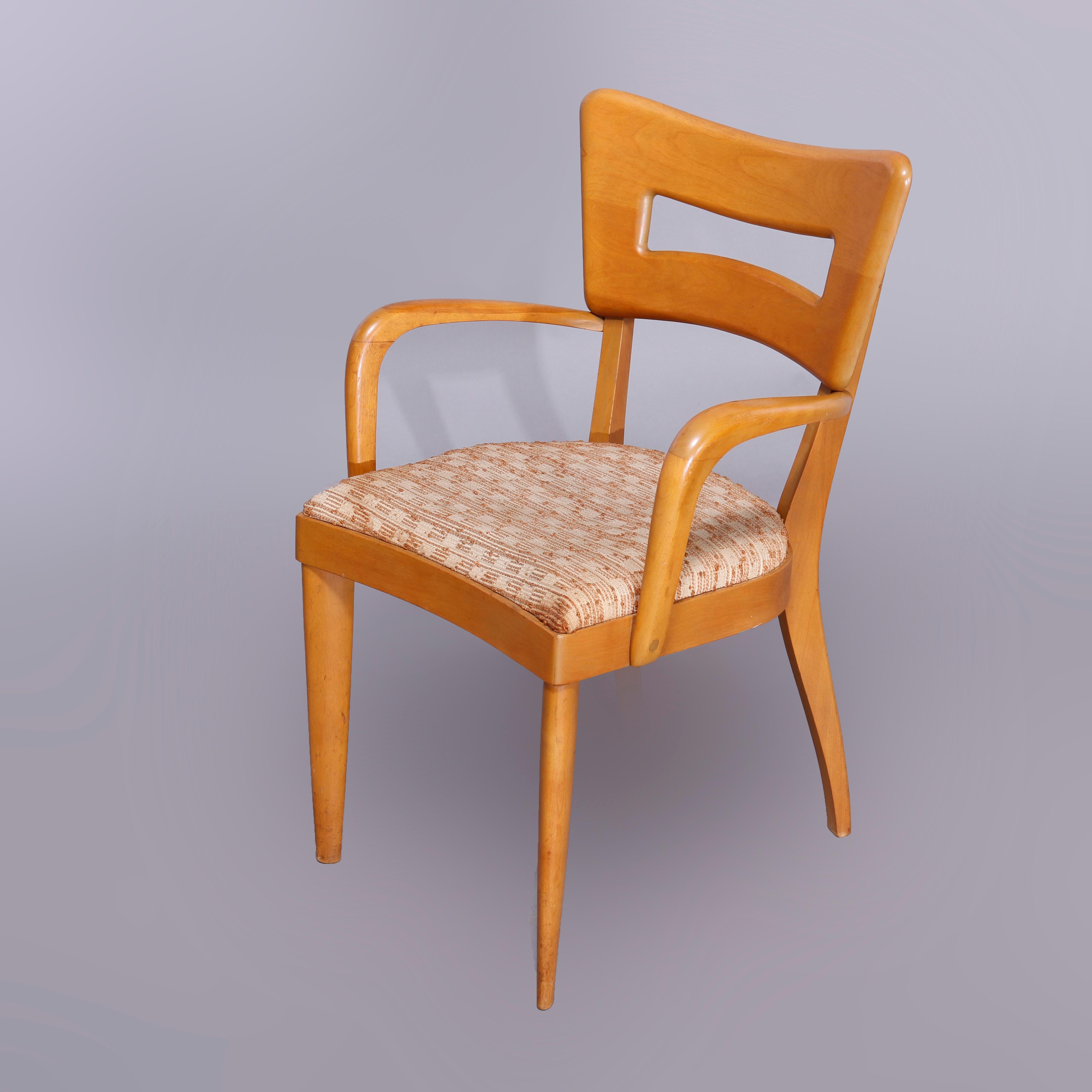 American Six Mid-Century Modern Heywood Wakefield Wishbone Dining Chairs, Wheat, c1950