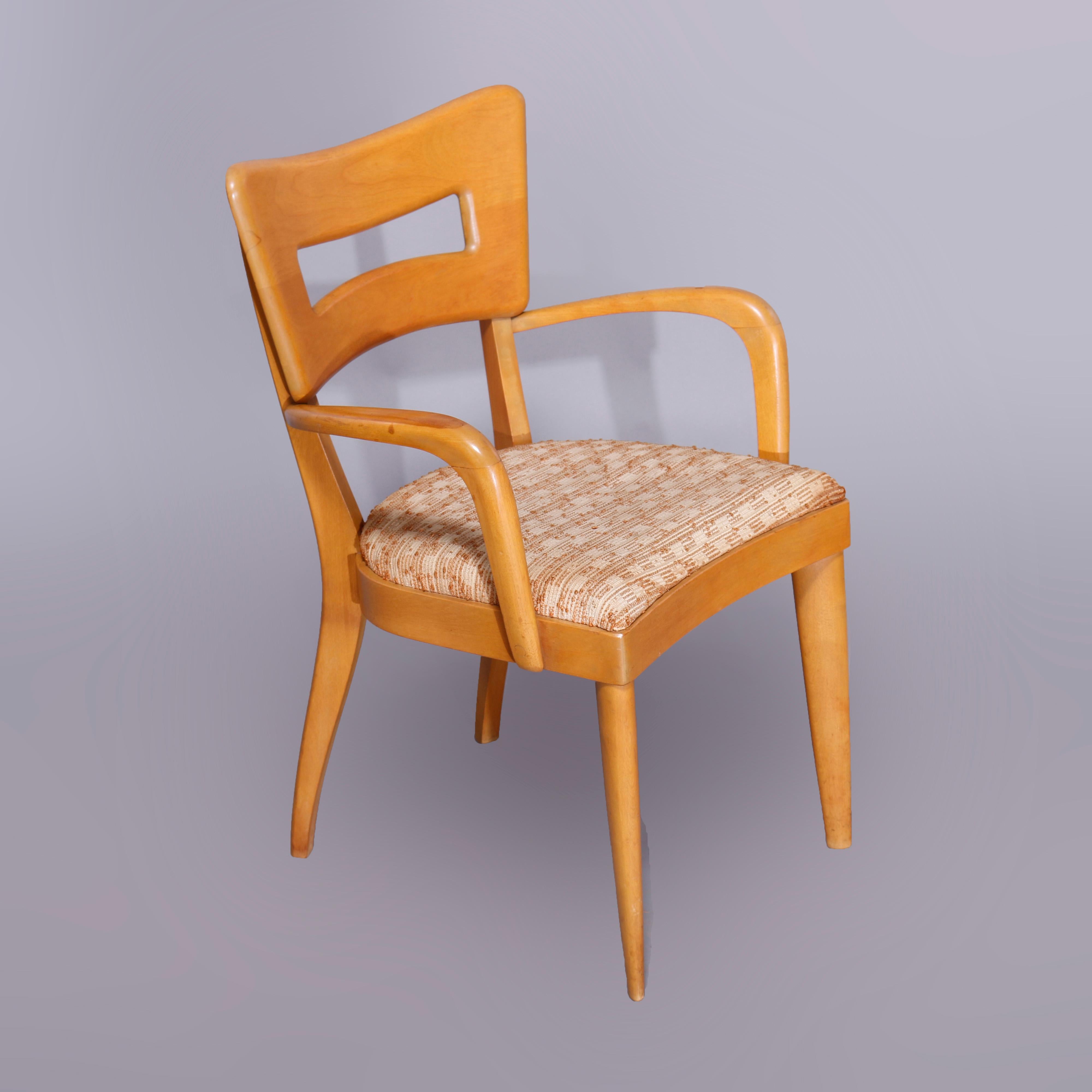 Six Mid-Century Modern Heywood Wakefield Wishbone Dining Chairs, Wheat, c1950 1