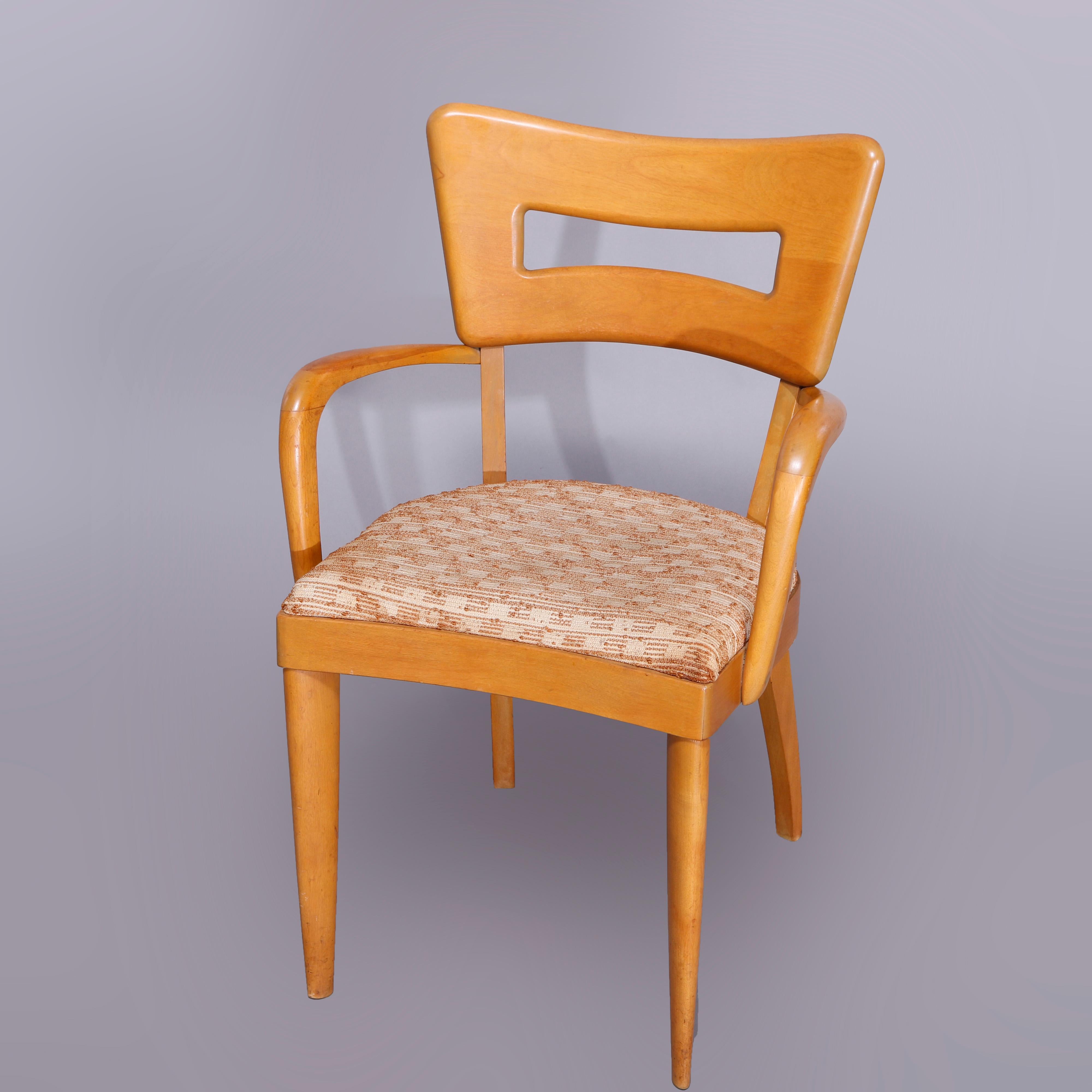 Six Mid-Century Modern Heywood Wakefield Wishbone Dining Chairs, Wheat, c1950 2