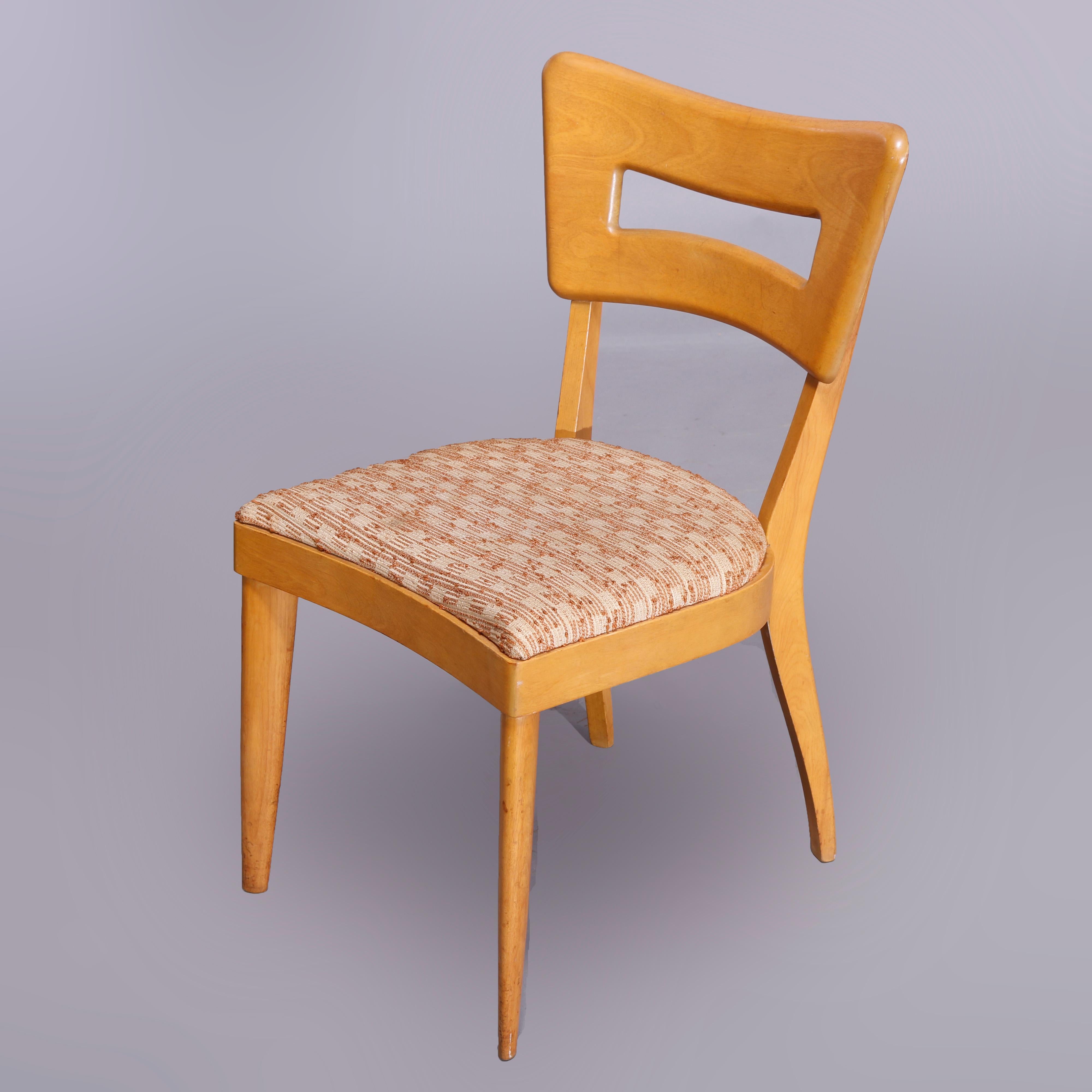 Six Mid-Century Modern Heywood Wakefield Wishbone Dining Chairs, Wheat, c1950 3