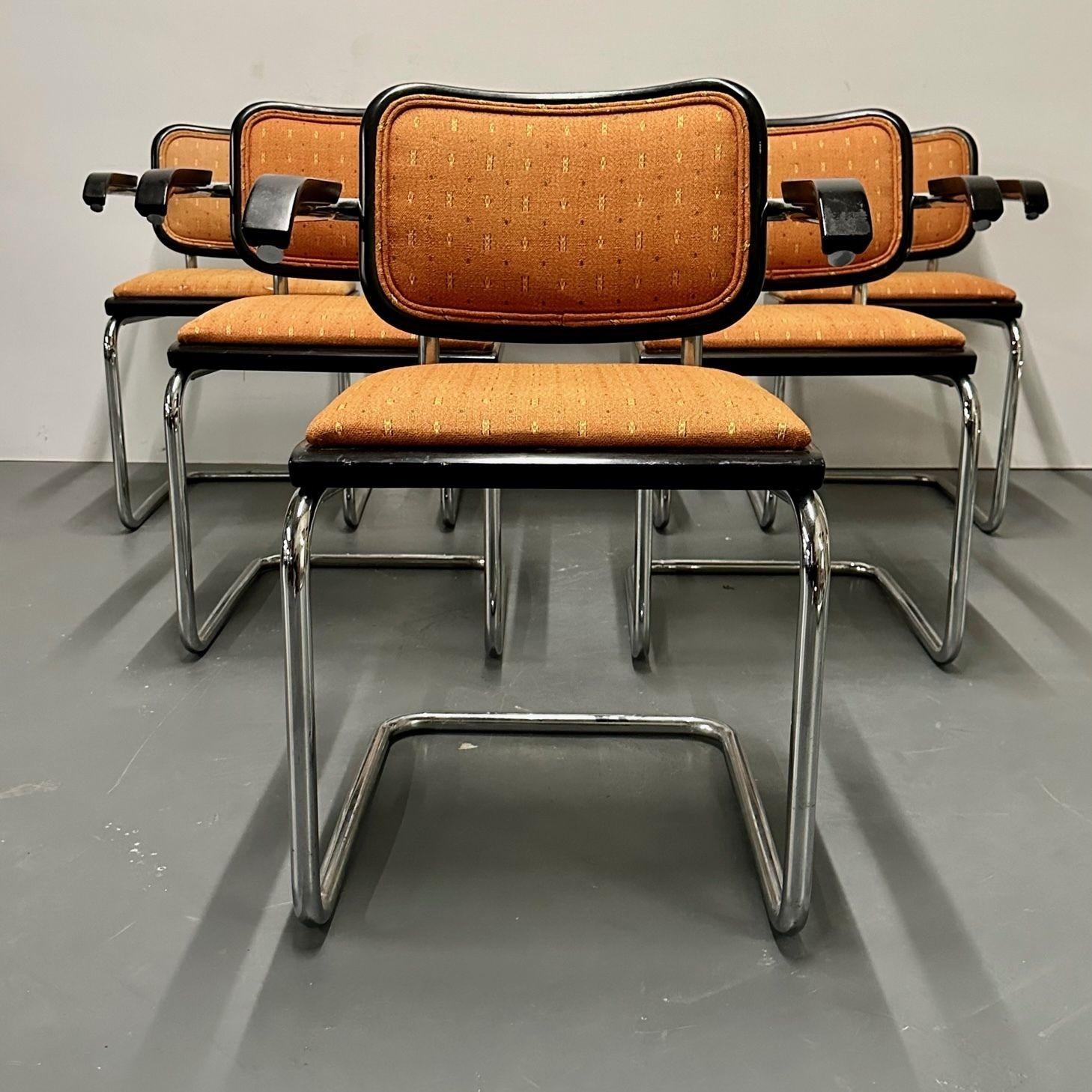 Six Mid-Century Modern Marcel Breuer for Knoll Cesca Chairs, Lacquer, 1960s In Good Condition In Stamford, CT