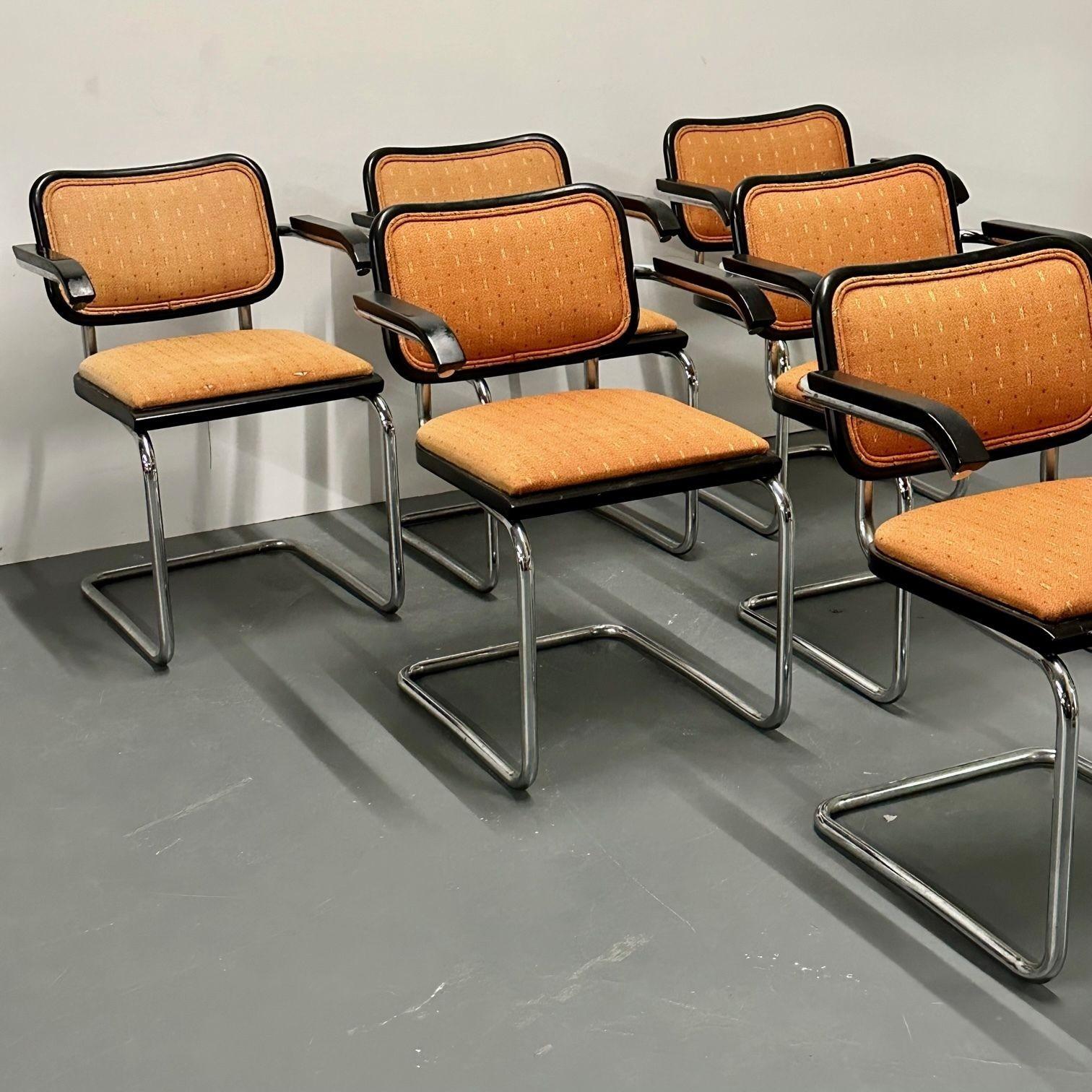 Mid-20th Century Six Mid-Century Modern Marcel Breuer for Knoll Cesca Chairs, Lacquer, 1960s