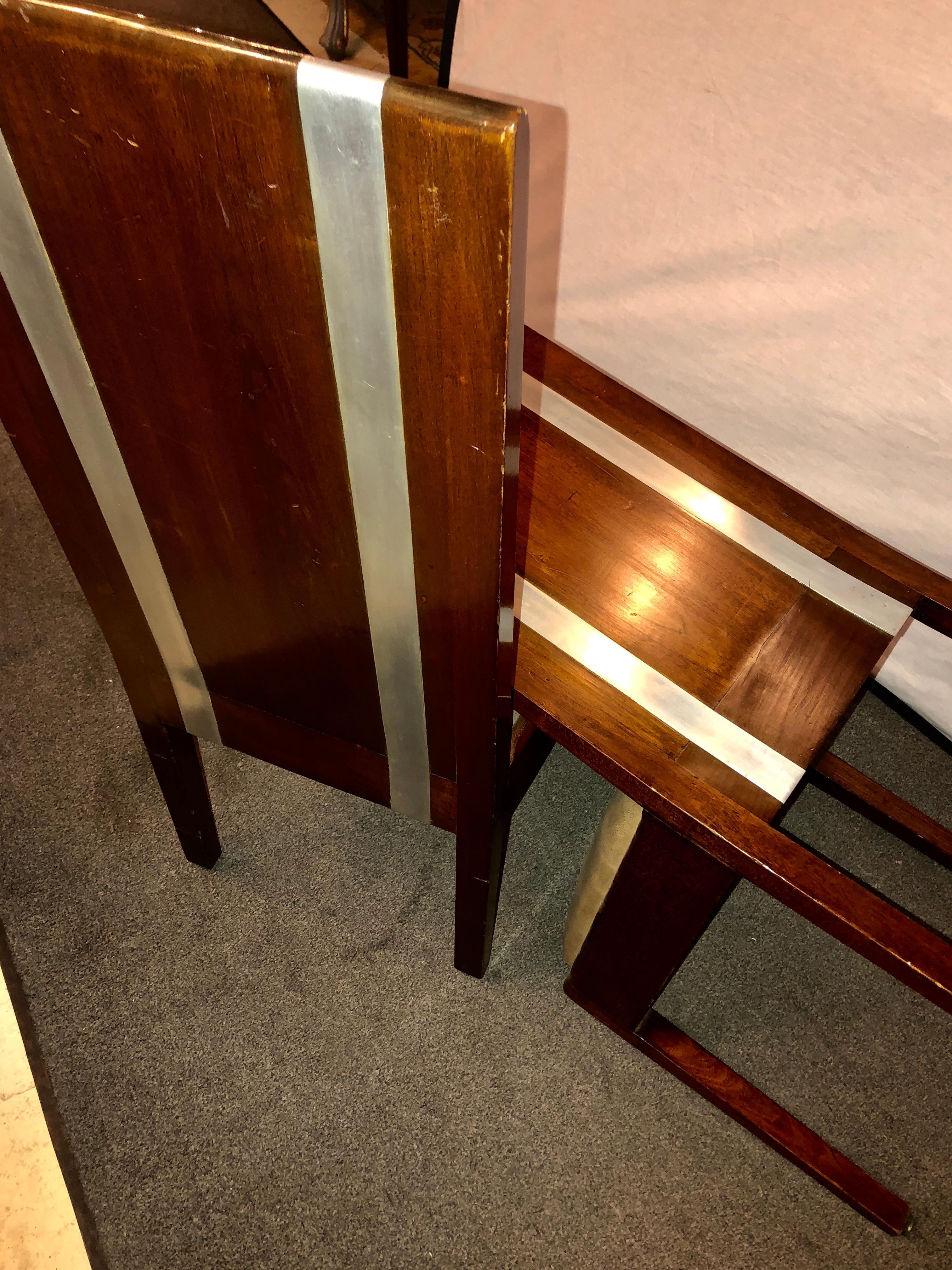 Six Mid-Century Modern or Art Deco Dining Chairs in the Manner of Jean M. Frank 7