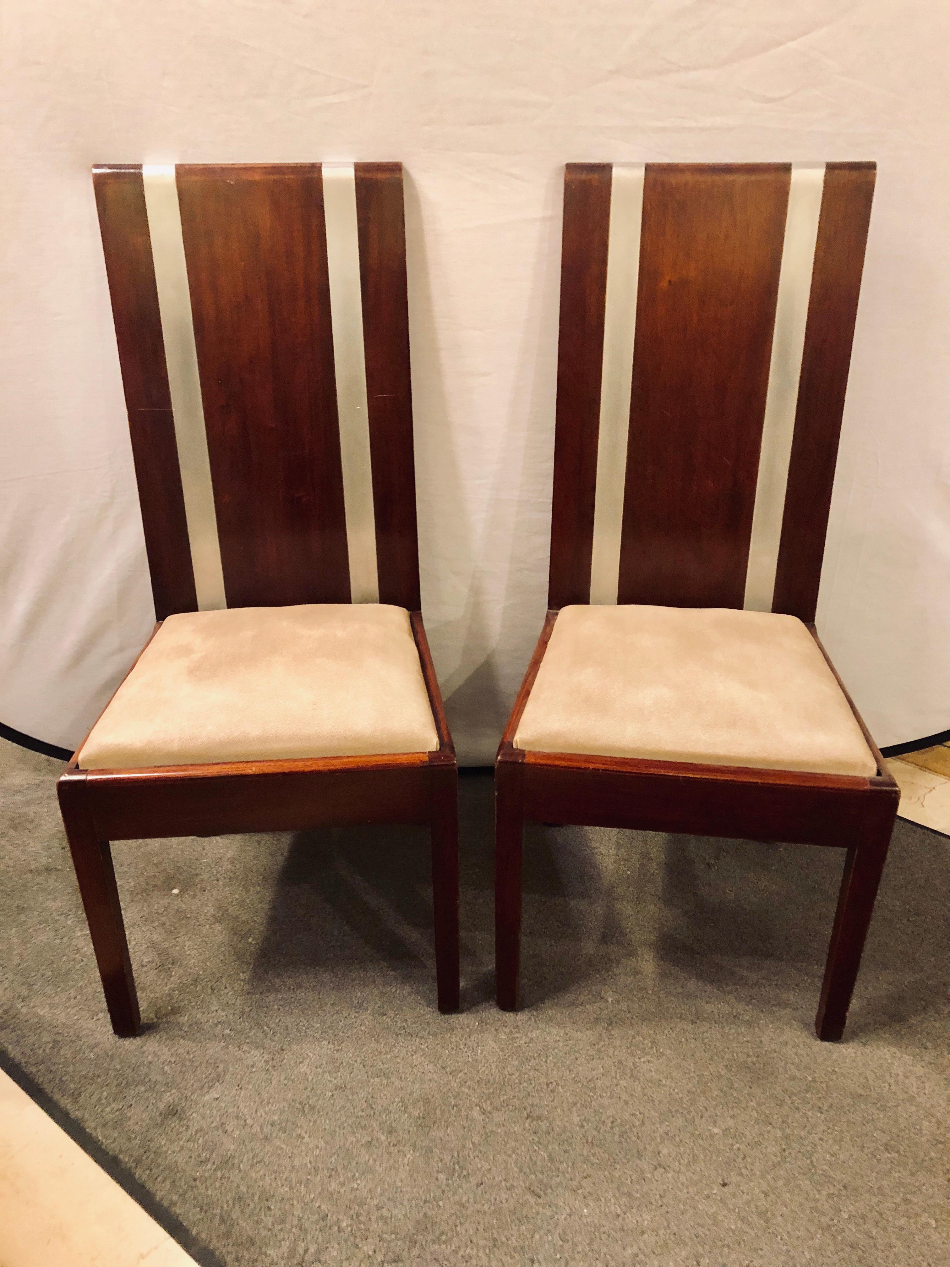 20th Century Six Mid-Century Modern or Art Deco Dining Chairs in the Manner of Jean M. Frank