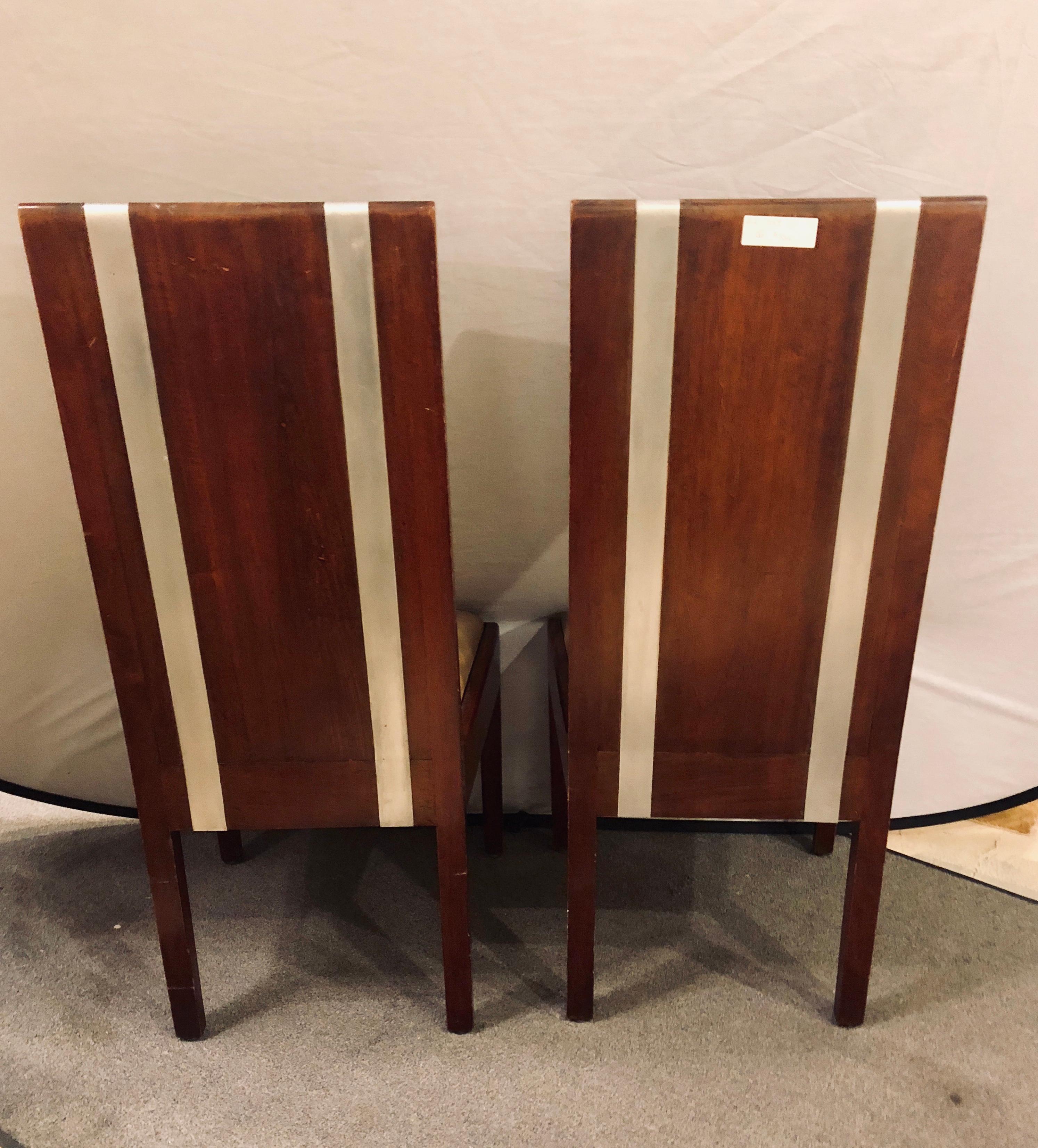 Six Mid-Century Modern or Art Deco Dining Chairs in the Manner of Jean M. Frank 2