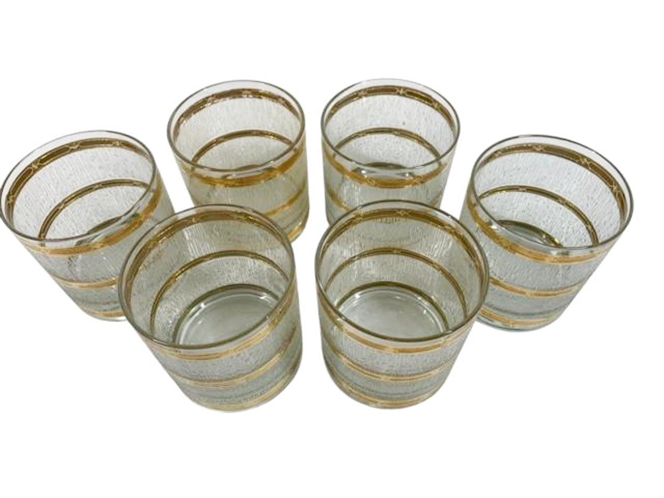 Sechs moderne Berggläser aus der Mitte des Jahrhunderts von Culver mit „Icicle“-Muster (Moderne der Mitte des Jahrhunderts) im Angebot