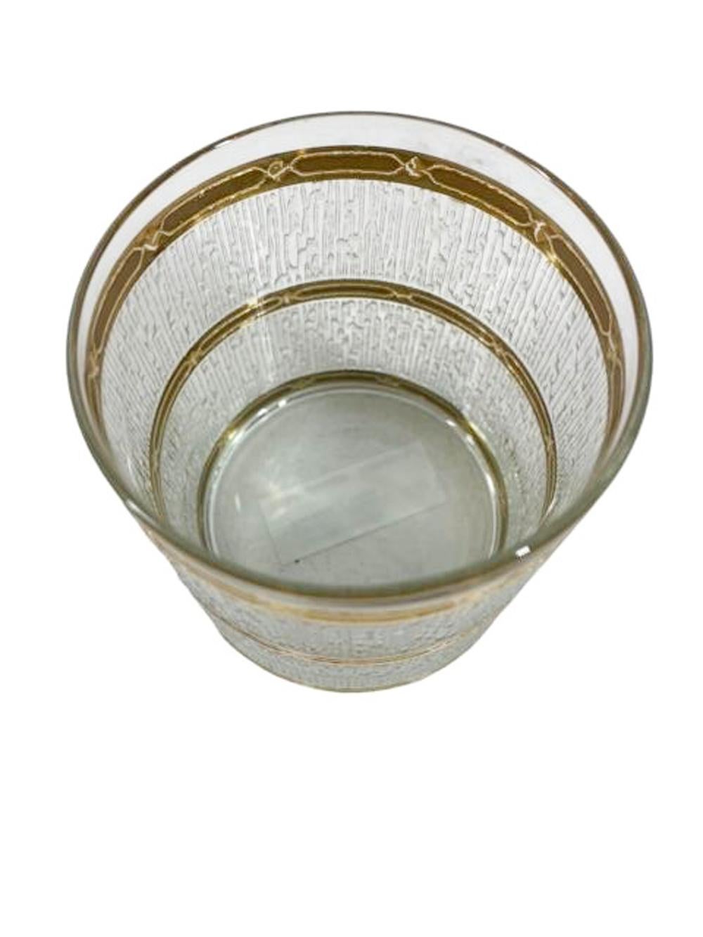 Sechs moderne Berggläser aus der Mitte des Jahrhunderts von Culver mit „Icicle“-Muster (20. Jahrhundert) im Angebot