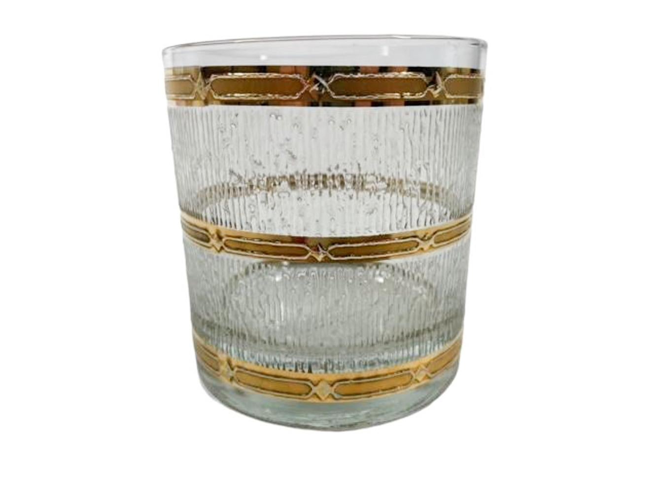 Sechs moderne Berggläser aus der Mitte des Jahrhunderts von Culver mit „Icicle“-Muster (Glas) im Angebot