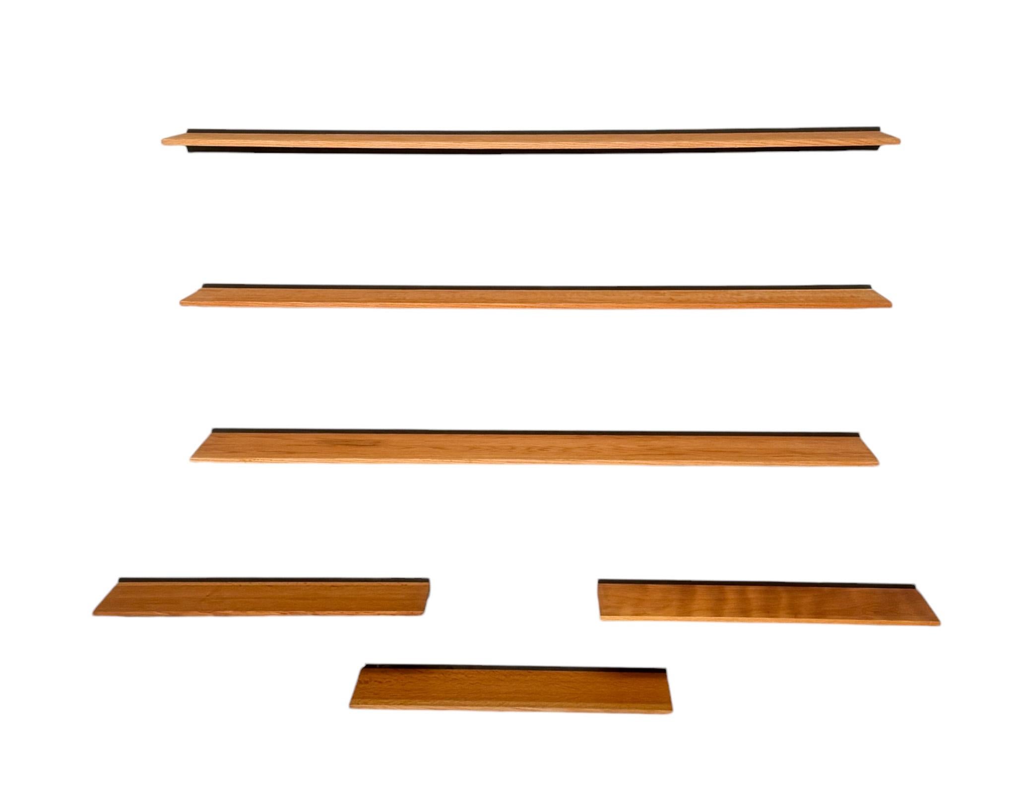 Six Mid-Century Modern Wall Mounted Shelves, 1970s For Sale 1