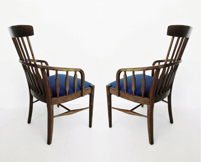 Six Mid Century Modern Windsor Tall Back Dining Chairs At 1stdibs