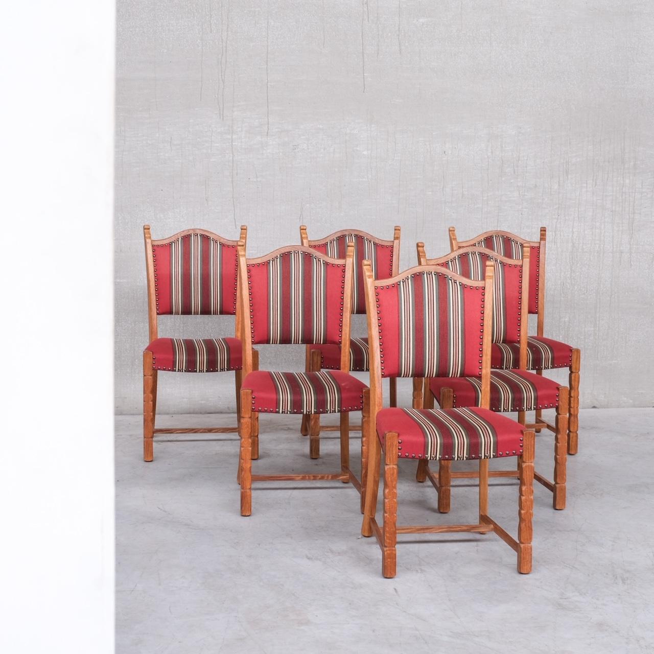 Six Mid-Century Oak Danish Dining Chairs attr. to Henning Kjaernulf 8
