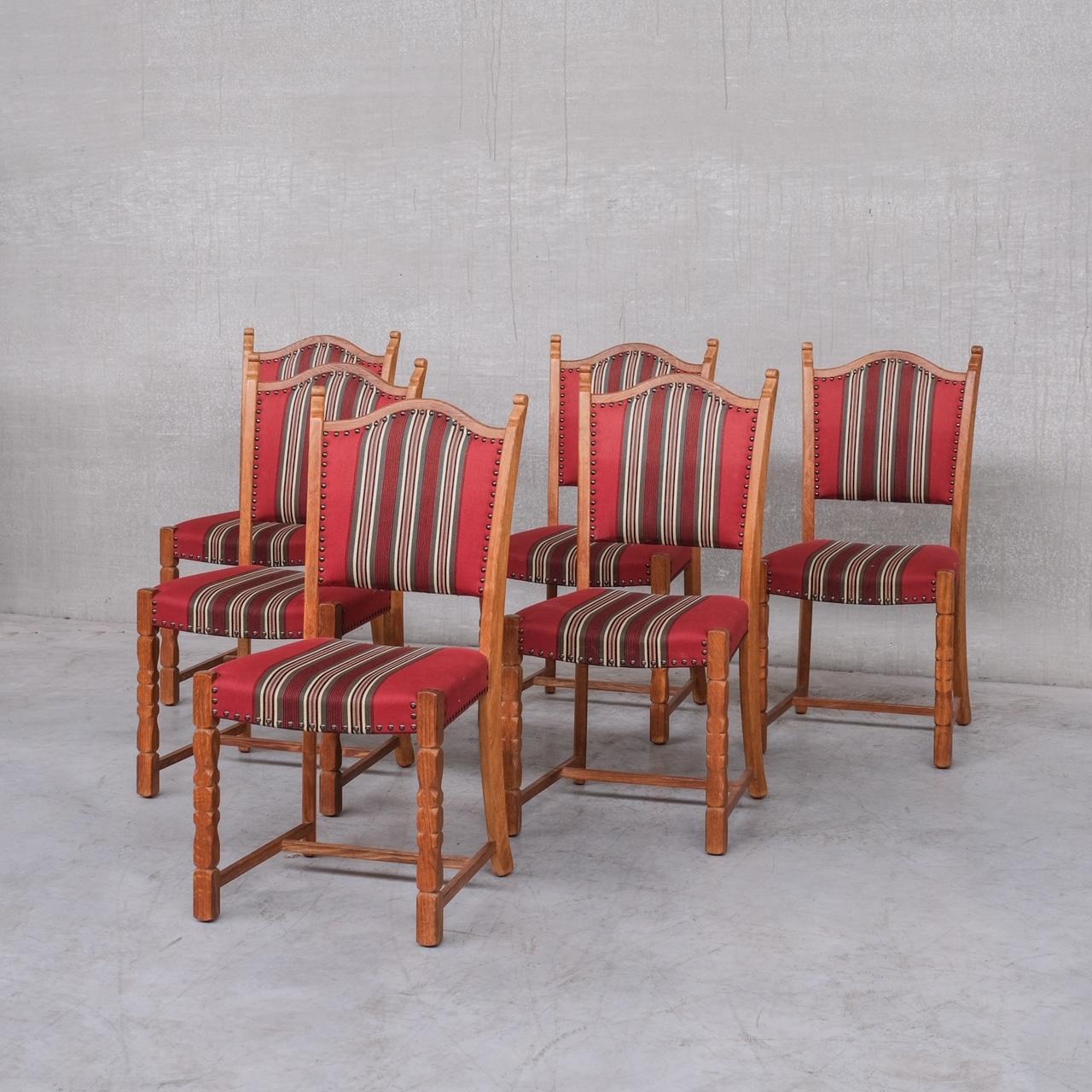 Six Mid-Century Oak Danish Dining Chairs attr. to Henning Kjaernulf 9