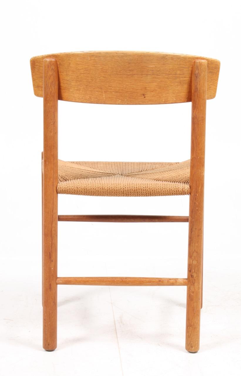 Six Midcentury Side Chairs in Oak and Paper Cord by Børge Mogensen 2