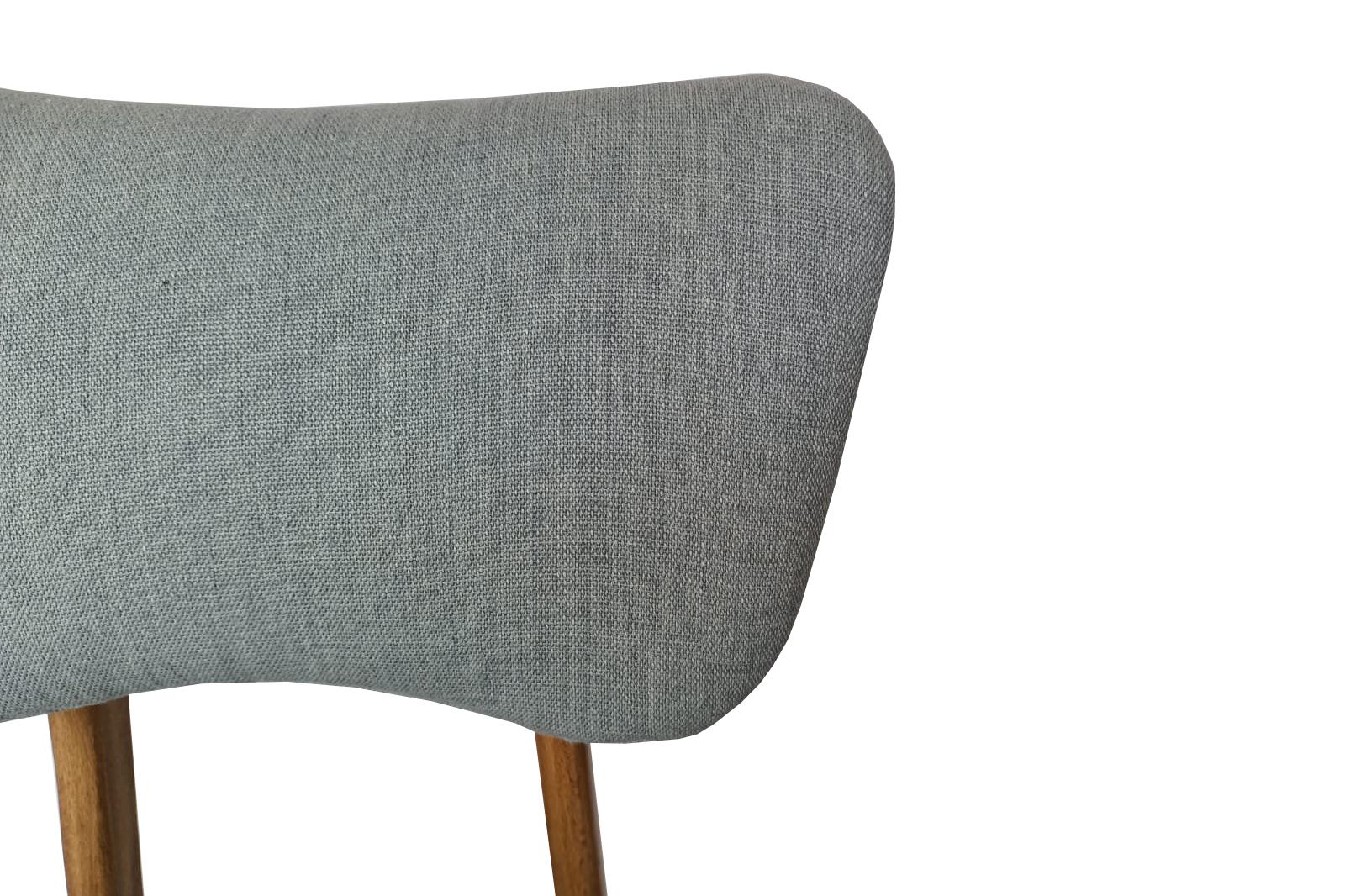 Six MidCentury Butterfly Chairs, Blue Pierre Frey Linen, Oak Wood, Europe, 1960s In Excellent Condition For Sale In 05-080 Hornowek, PL