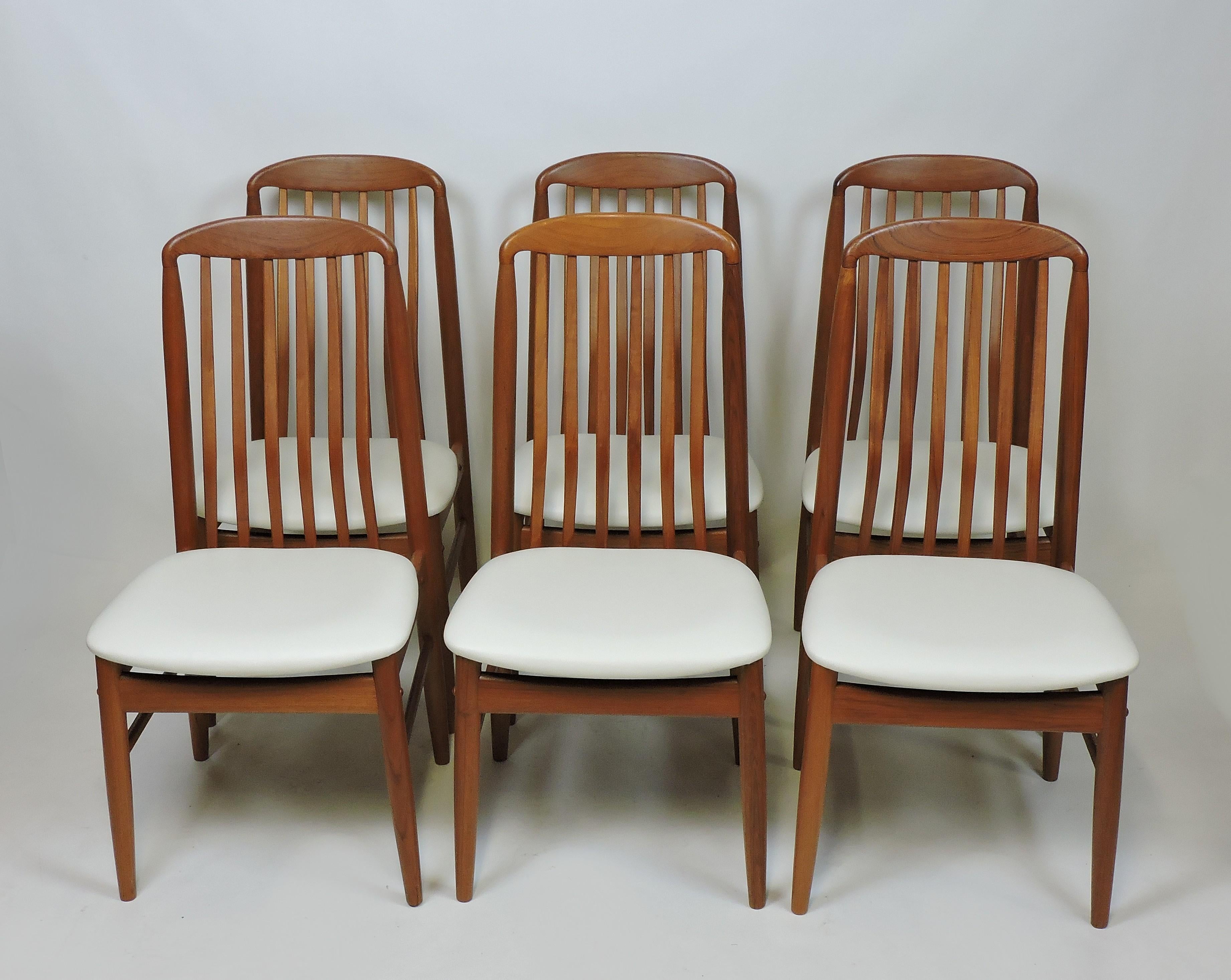 Six Midcentury Danish Modern Teak Benny Linden Dining Chairs 1